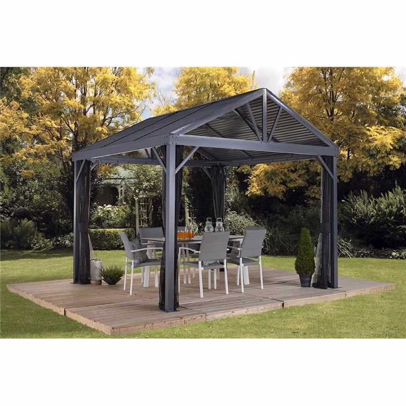 Sojag 500-9162820 8 x 8 ft. Sanibel I No.93LLL Gazebo Steel Roof