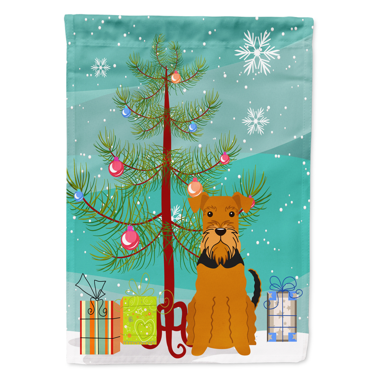 Carolines Treasures BB4166GF Merry Christmas Tree Airedale Flag Garden Size , Small, multicolor