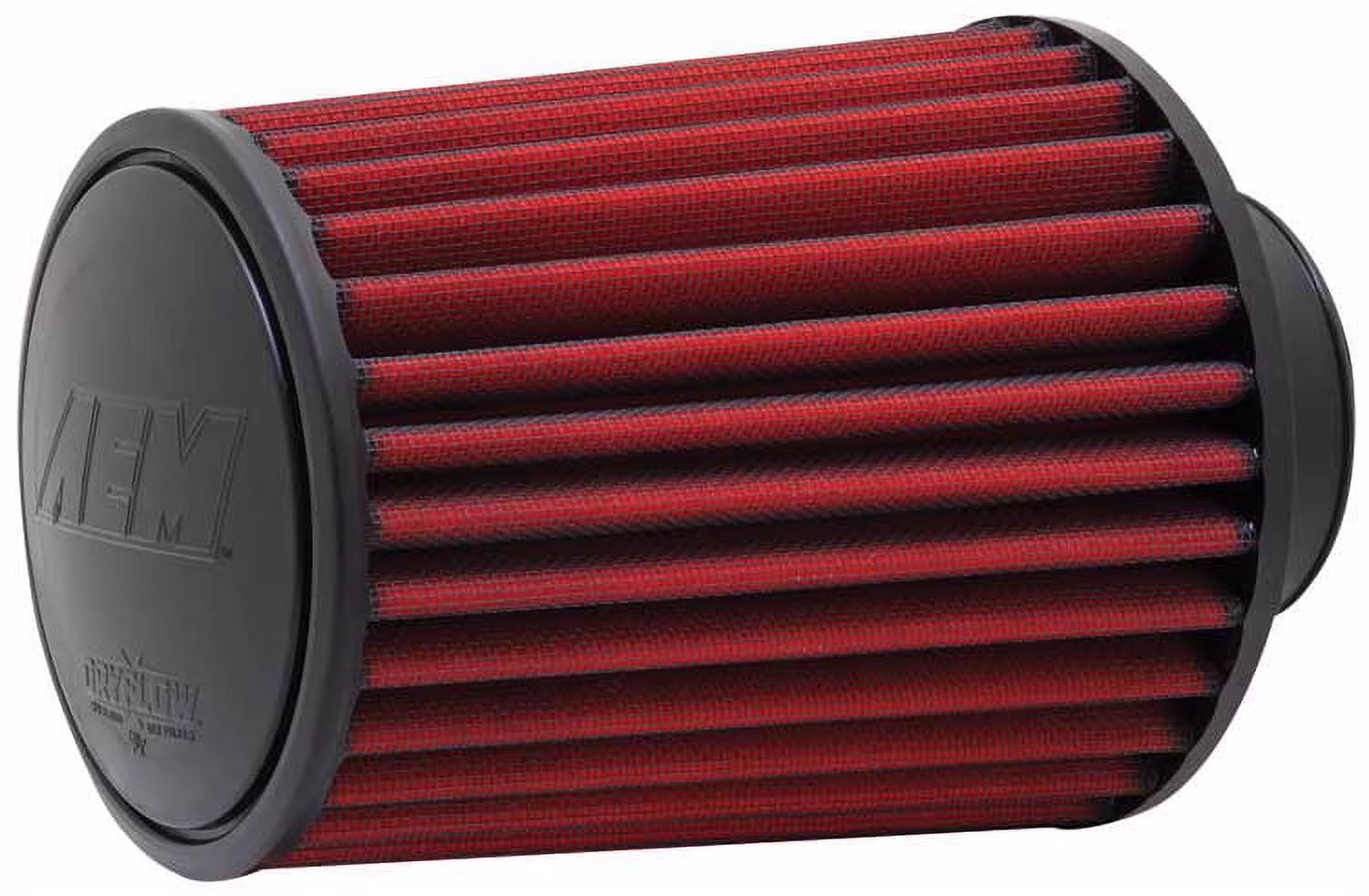 AEM 21-2027DK Universal DryFlow Clamp-On Air Filter: Round Tapered; 2.75 in (70 mm) Flange ID; 7 in (178 mm) Height; 6.25 in (159 mm) Base; 5.25 in (133 mm) Top