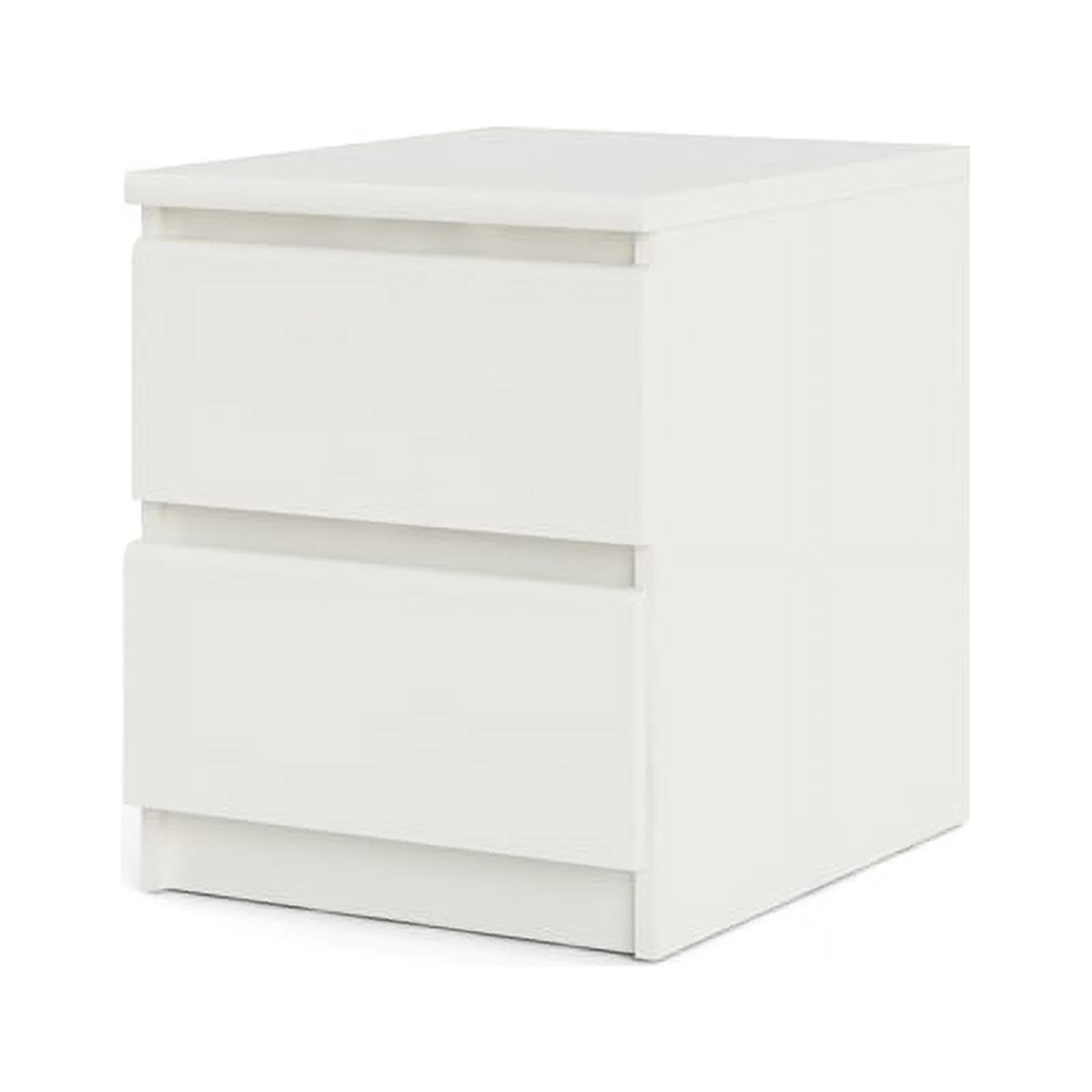 Scottsdale 2 Drawer Nightstand for Bedroom, White Woodgrain