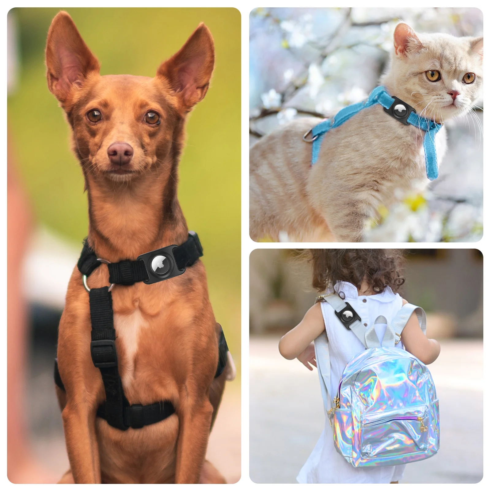 Rantice Airtag Dog Collar Holder, [2 Pack] Waterproof Airtag Case for Dog Collar, TPU & Silicone Full Body Covered Apple Airtag Holder for Dog Collar, Airtag Protective Cover for Pet Collar Backpack