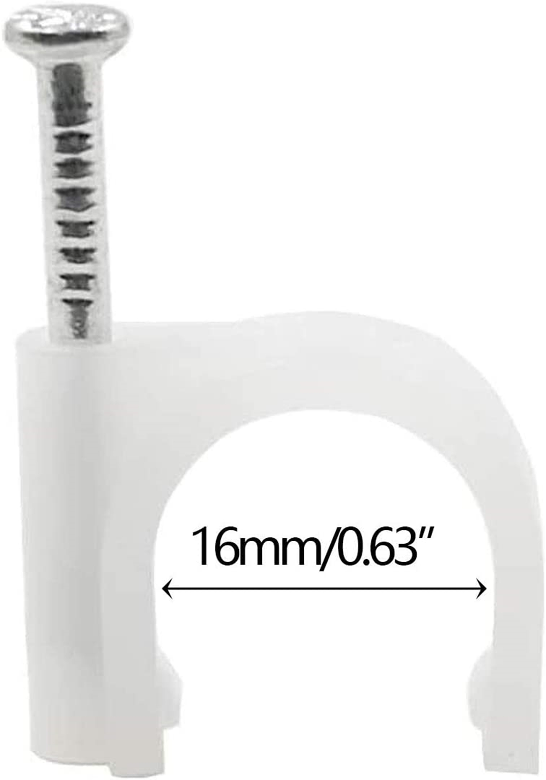 L-A White Half Clamp J-Hook with Nail For Pex Tubing Pipe Support 16mm/0.63“ (50Pcs)