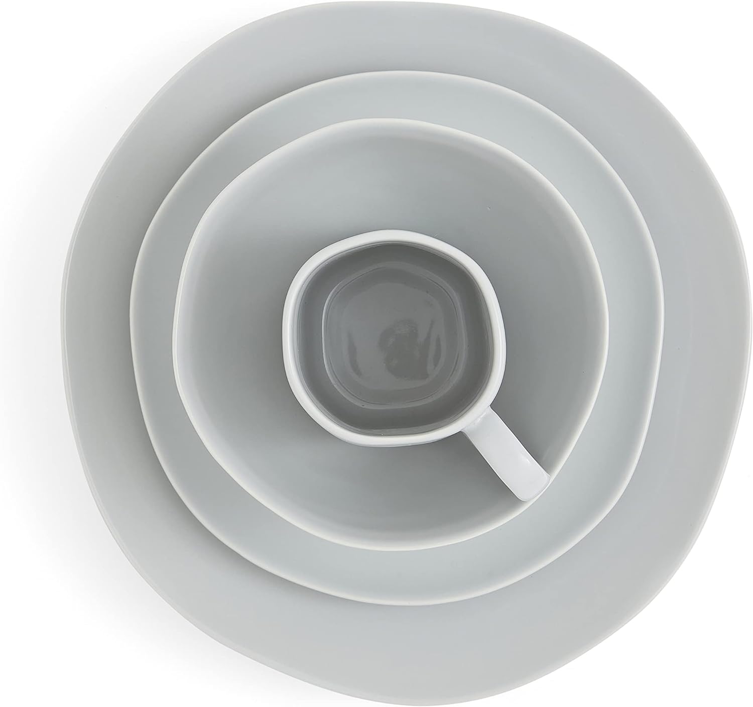 Sophie Conran Arbor Organic Shape Stoneware 4 Piece Place Setting, Service For 1, Grey