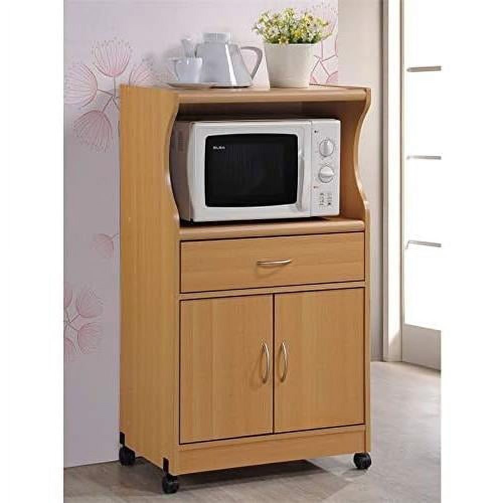 Microwave Kitchen Cart In Beech