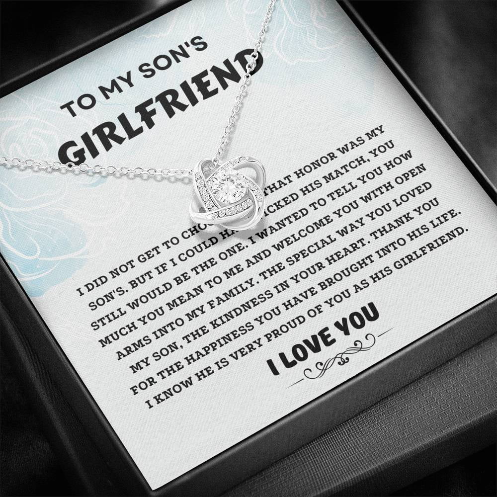 Son's Girlfriend Gift- Love Knot Necklace, Birthday, Daughter-in-Law Gift
