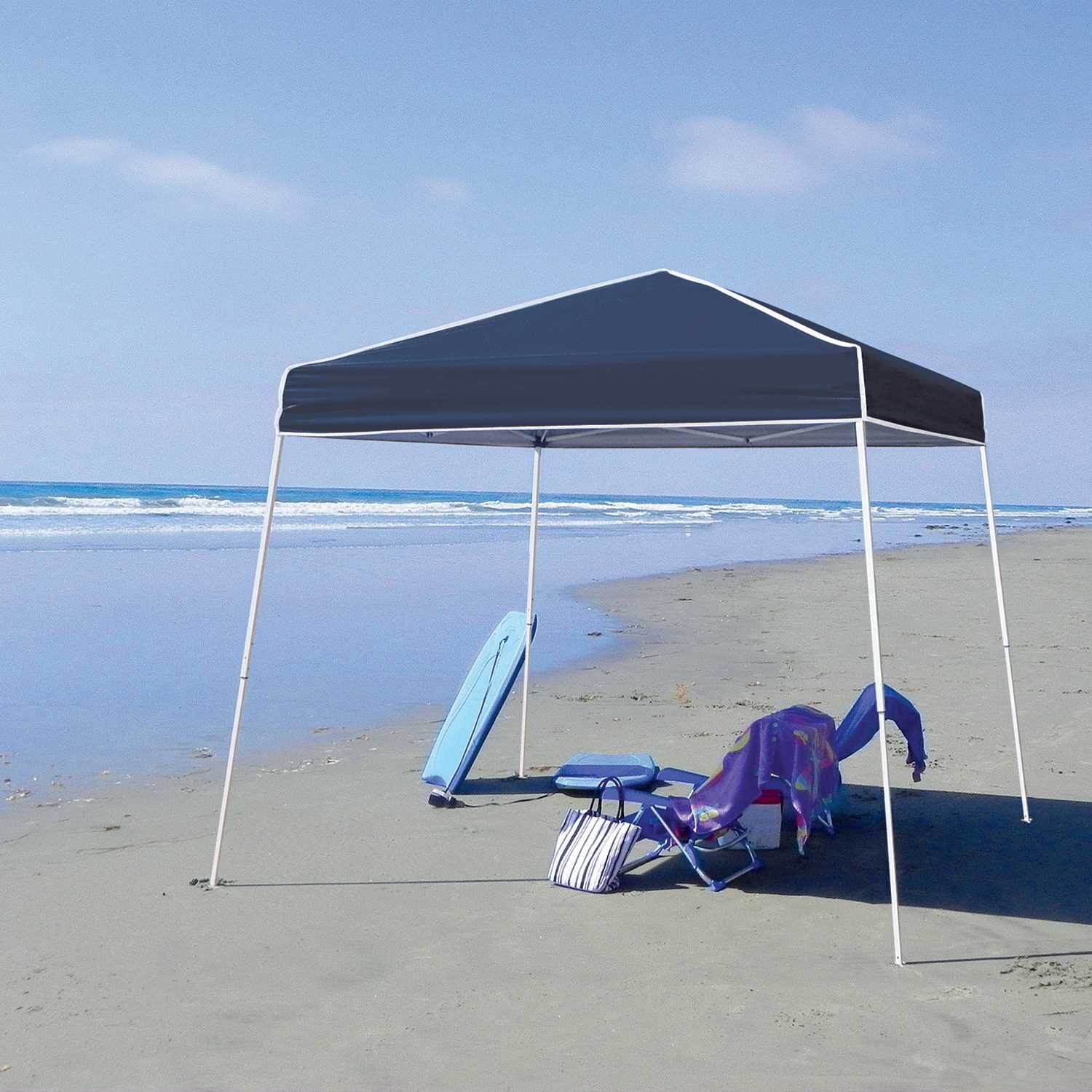Z-Shade 10' x 10' Push Button Angled Leg Instant Shade Canopy Tent, Navy