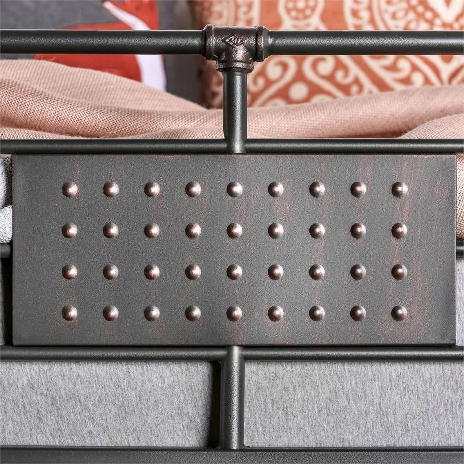 Bowery Hill Modern Metal Twin over Twin Bunk Bed in Antique Black