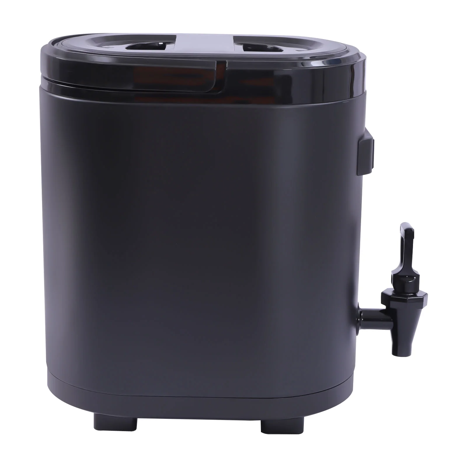 Miumaeov Insulated Beverage Dispenser – Food-grade 304 Stainless Steel Insulated Thermal Hot and Cold Beverage Dispenser with Thermometer (8L-Oval Black)