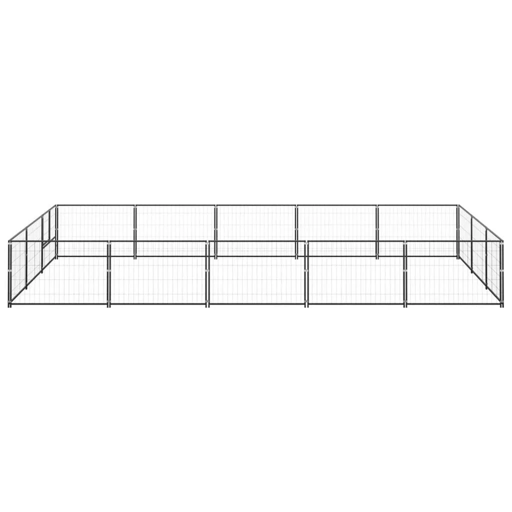 vidaXL Dog Kennel Black 161.5 ft² Steel