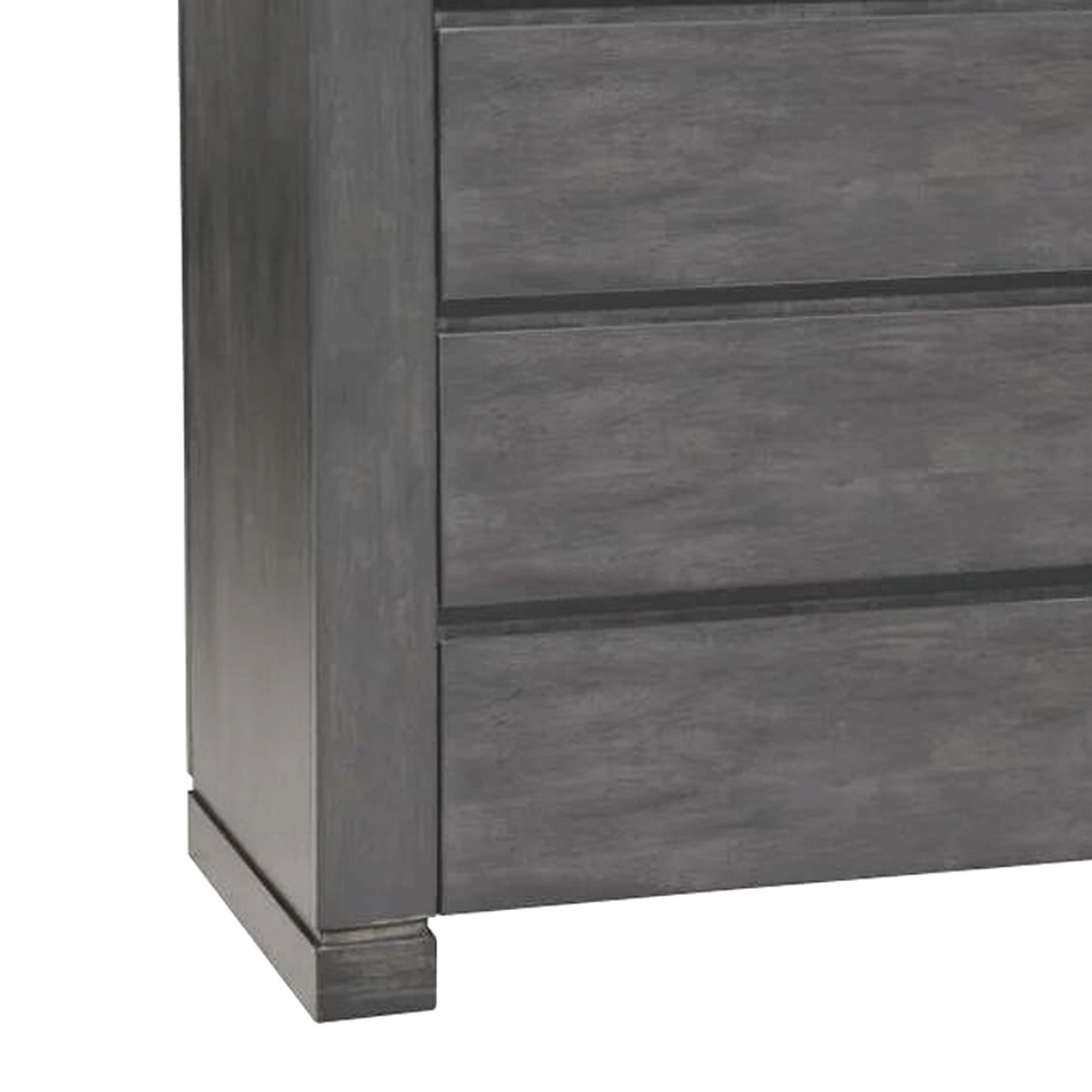 Benjara  51 in. Felt Lined Inset Handles 5 Drawer Tall Dresser Chest, Gray
