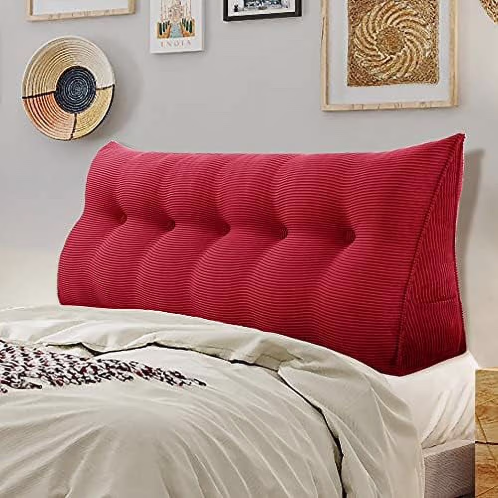 HBBOOMLIFE Multifunctional Upholstered Headboard Pillow Twin  Button Tufted Headboard Pillows  Portable Dorm Room Fabric Head Board Removable and Washable Corduroy Coffee