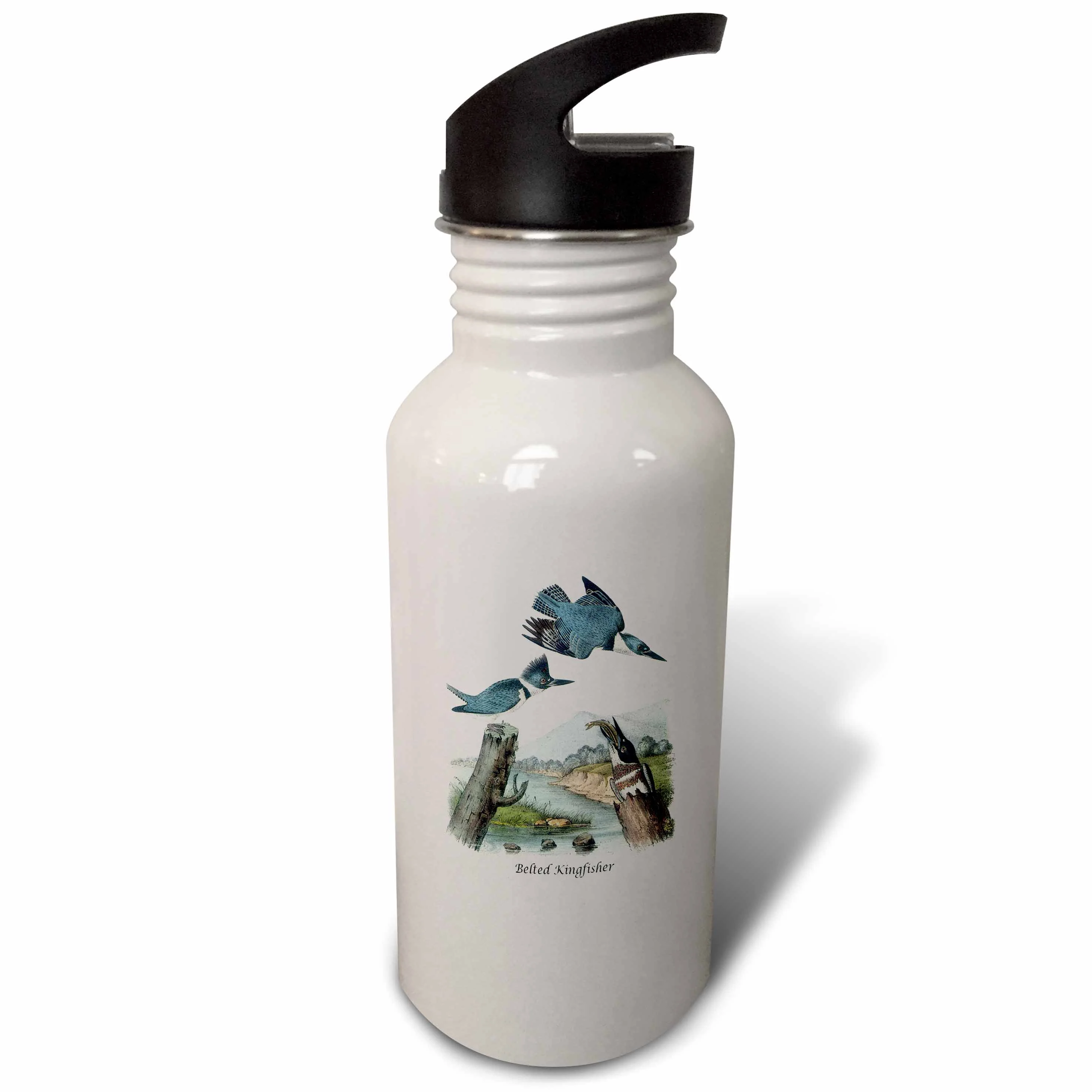 Belted Kingfisher by John James Audubon 21 oz Sports Water Bottle wb-114058-1