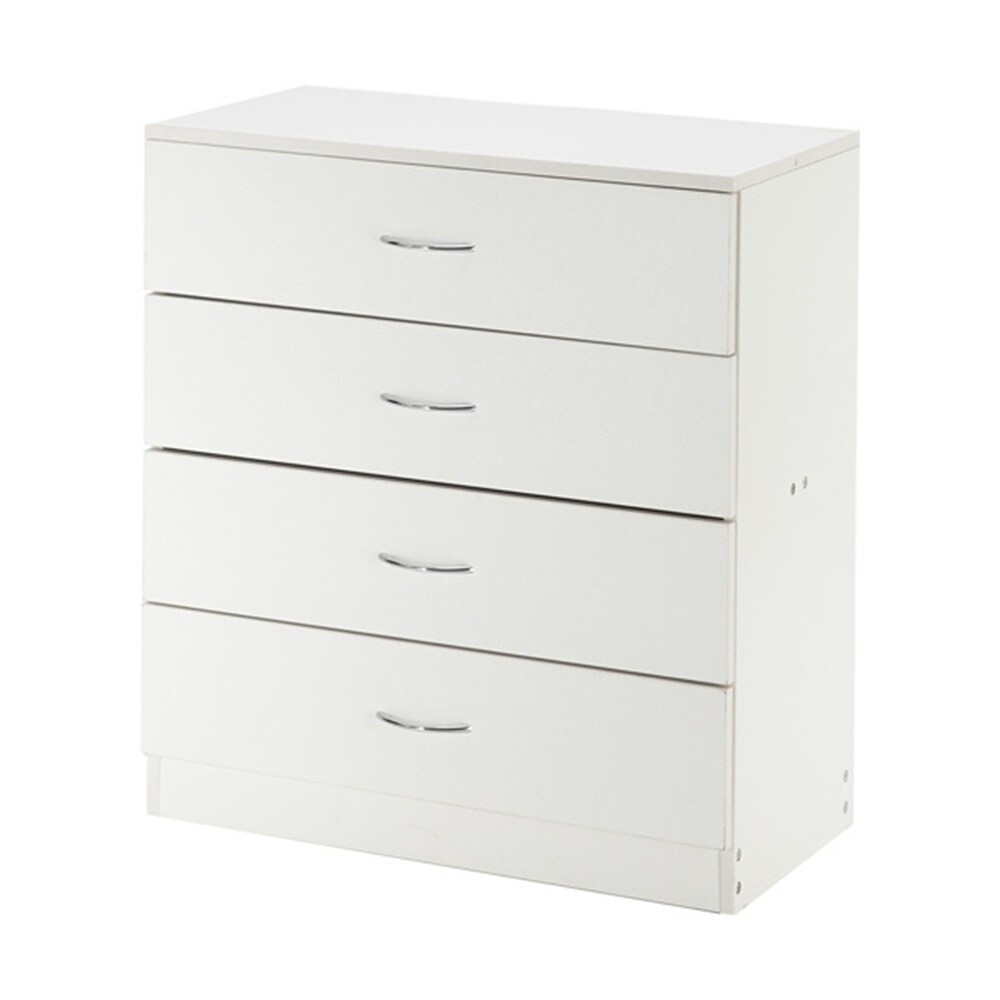 BESTCOSTY MDF Wood Simple 4-Drawer Dresser White