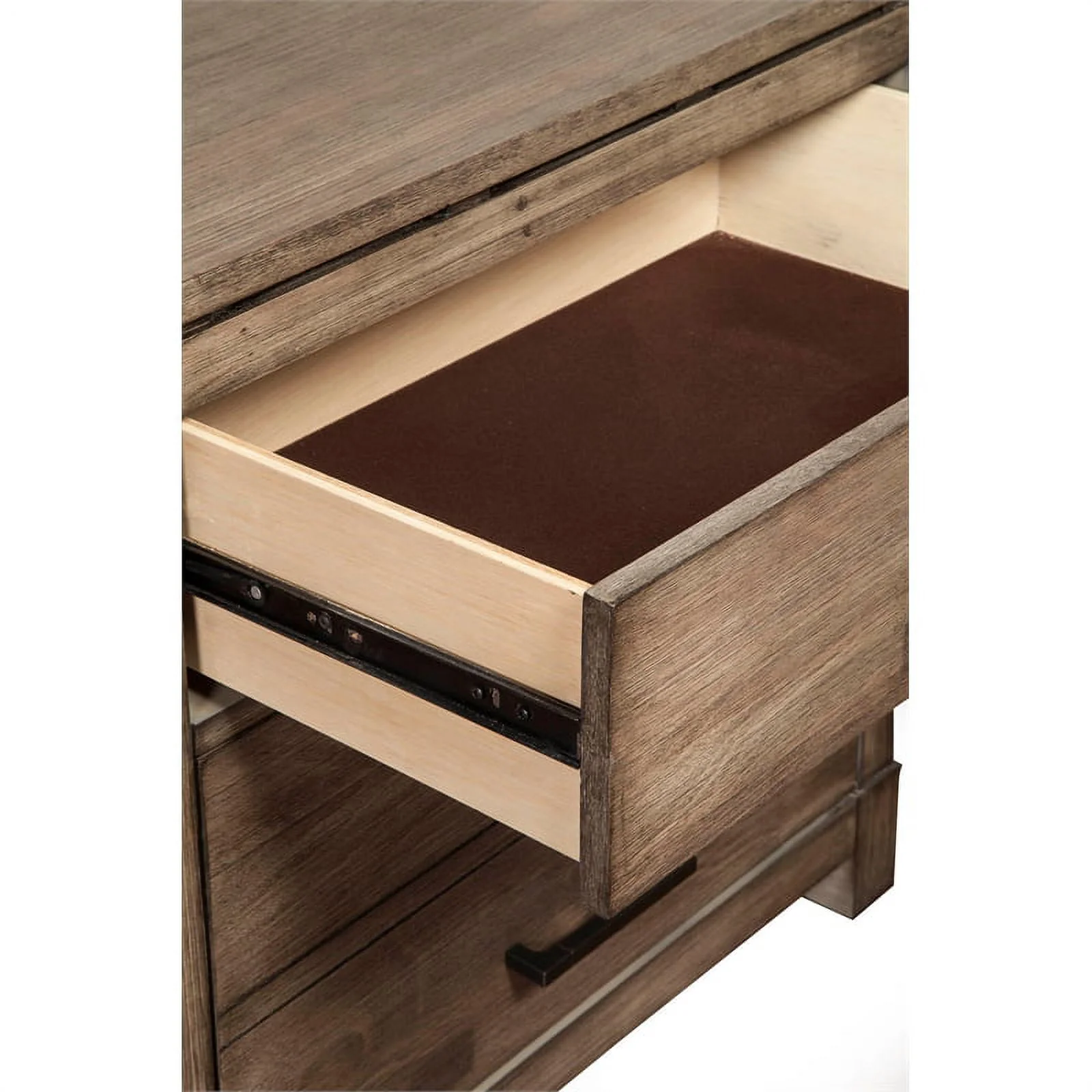Home Square 3 Piece Set with Wood 2-Drawer Nightstand and 6-Drawer Dresser