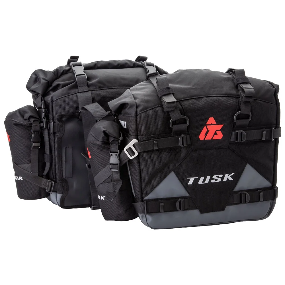 Tusk Pannier Racks with Tusk Pilot Pannier Bags and Bottle Holders For KTM 390 Adventure 2020-2022