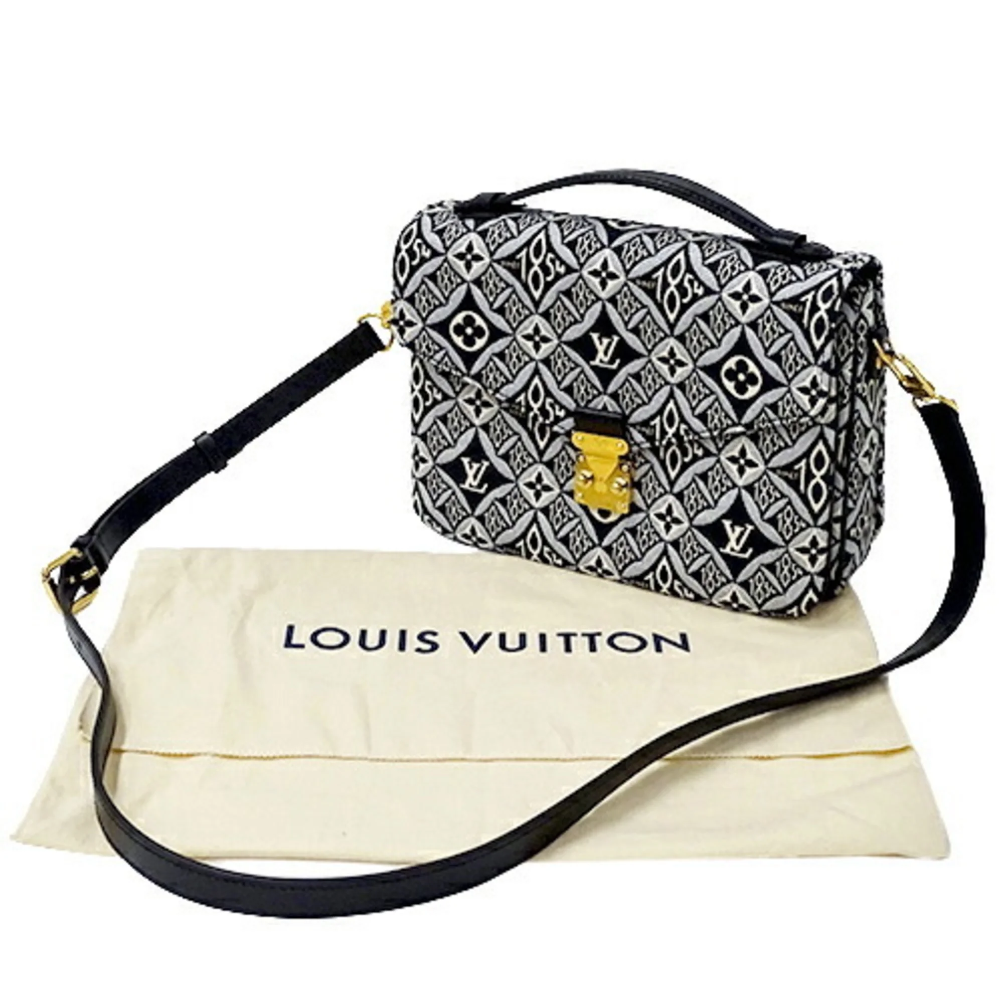Pre-Owned Louis Vuitton LOUIS VUITTON Bag Monogram Jacquard SINCE 1854 Ladies Handbag Shoulder Pochette Metis MM Gray M57272 2020 Collection (Good)