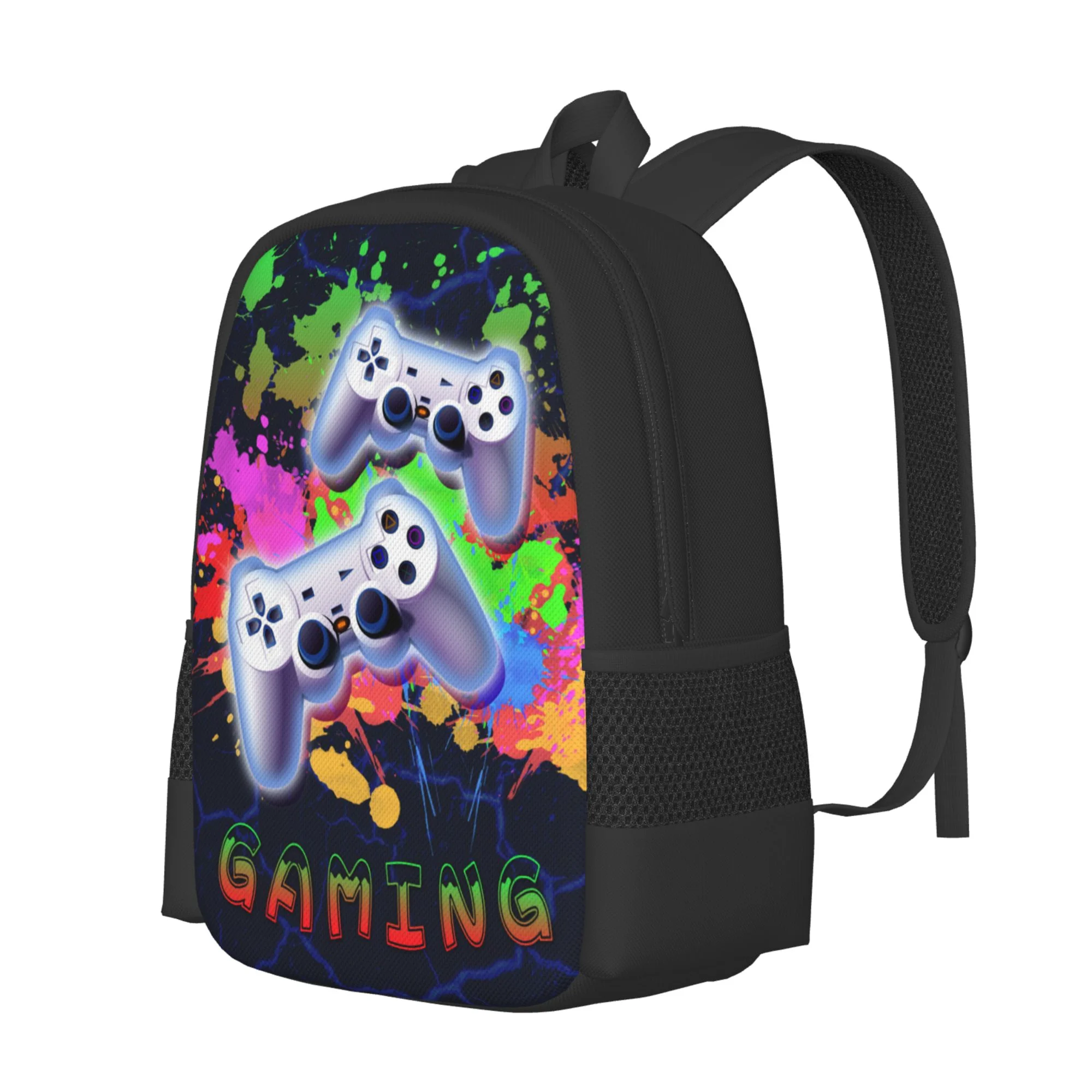 DouZhe Lightweight Backpack, Colorful Gamepad Games Prints Travel Outdoor Hiking Bag School Bookbag Casual Daypack Backpacks for Women Men