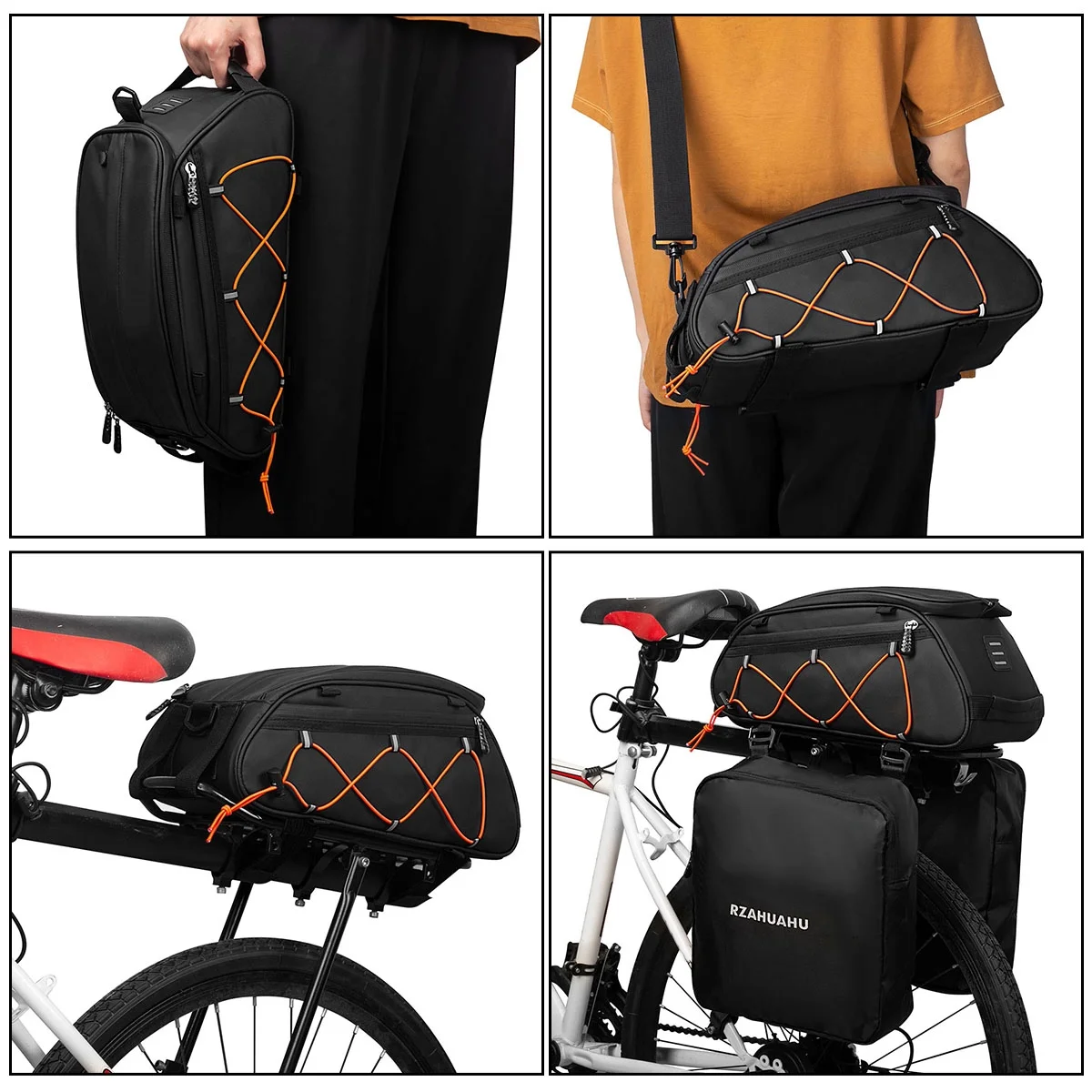 RZAHUAHU Bicycle bag,Cooler Rear Seat Cooler Cooler 2 Side Seat Cooler 2 Bike 3-in-1 Bike Waterproof Waterproof Rear Seat Bike Waterproof Rear