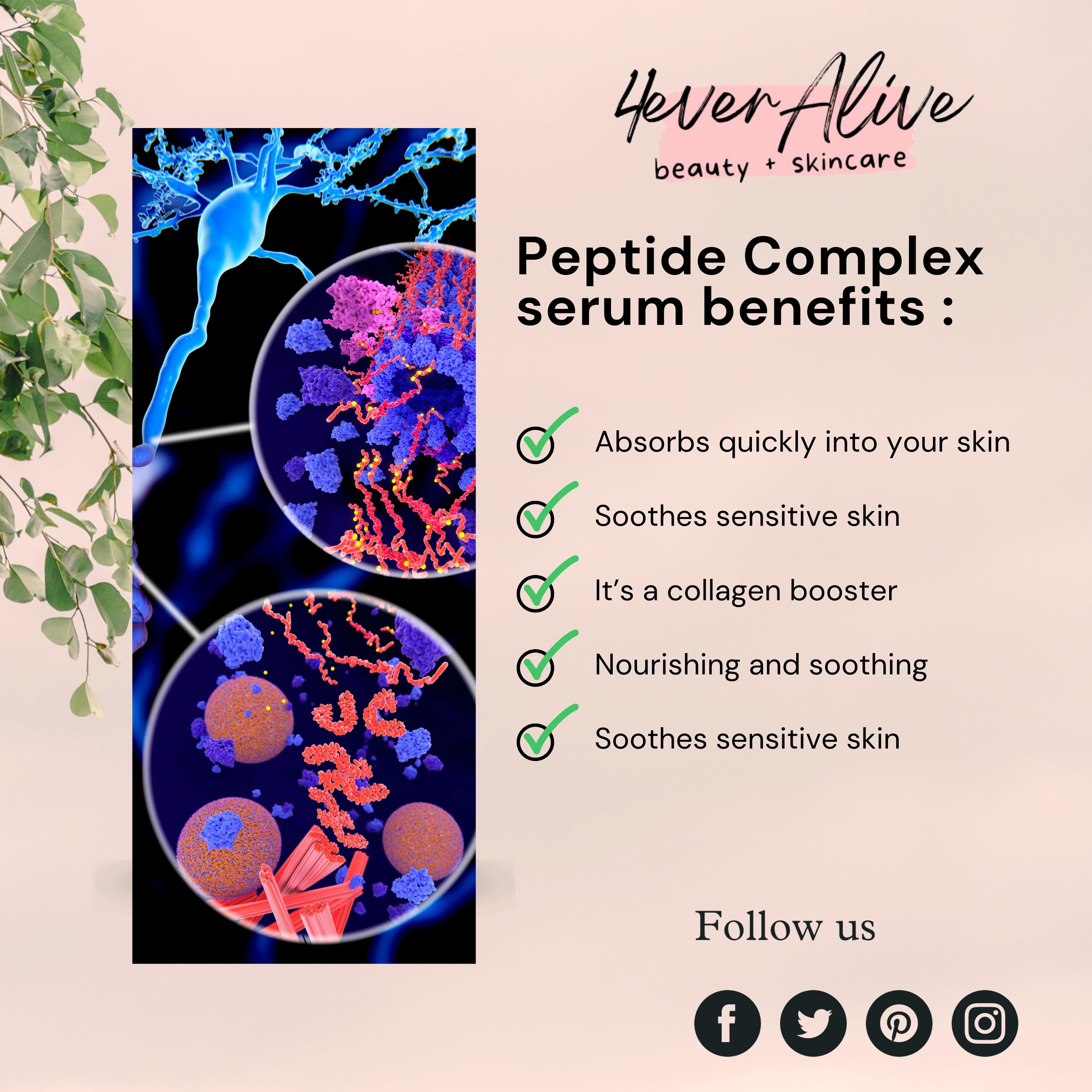 Peptide Complex Skin Repair Serum | All Skin Types | Dry Skin | 1 Gallon | by 4everAlive Labs