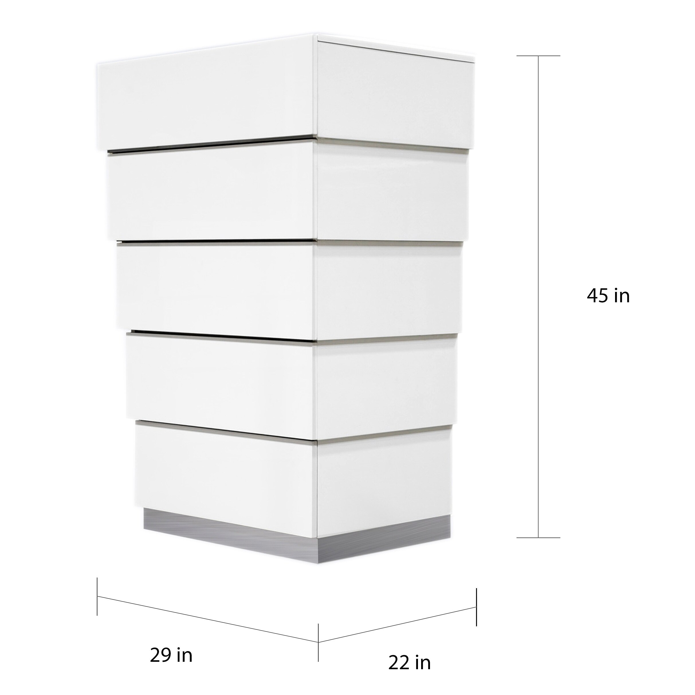 Best Master Furniture  White 5 Drawer Chest