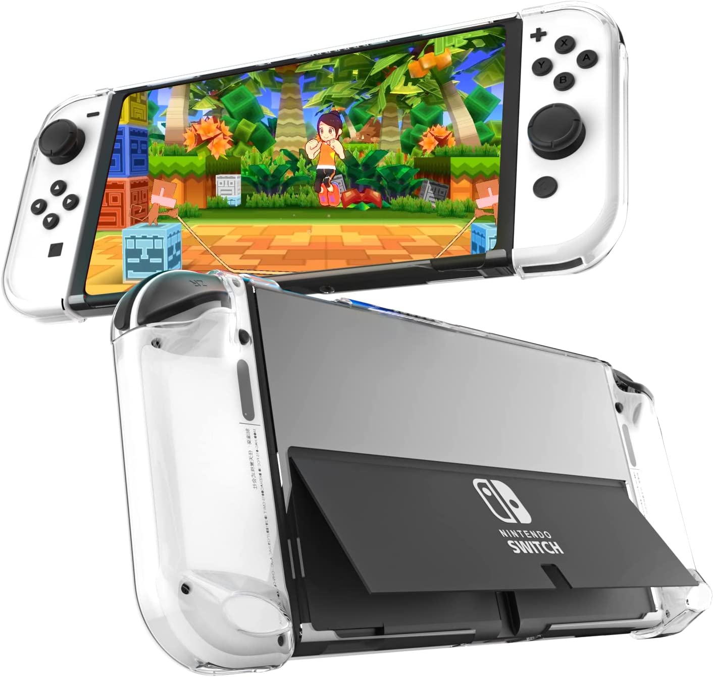 Switch O Protective Case,Hard Case Compatible with Nintendo Switch O Console and TPU Case for Joycon
