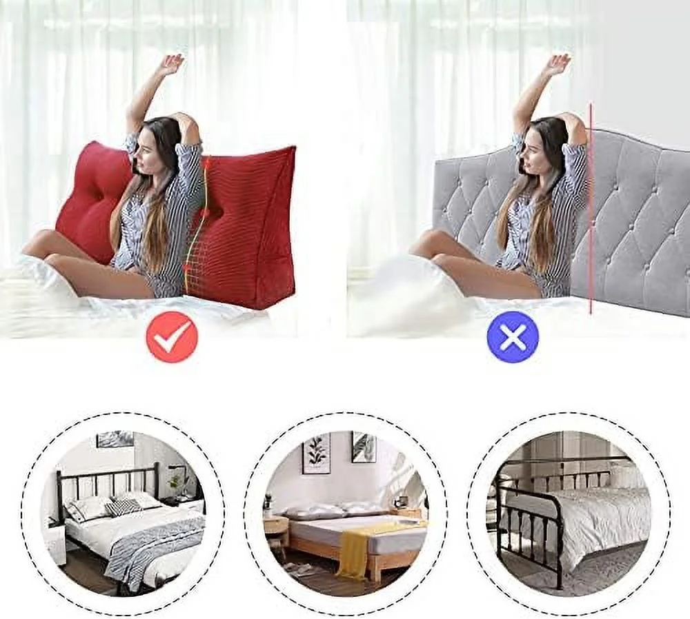 HBBOOMLIFE Multifunctional Upholstered Headboard Pillow Twin  Button Tufted Headboard Pillows  Portable Dorm Room Fabric Head Board Removable and Washable Corduroy Coffee