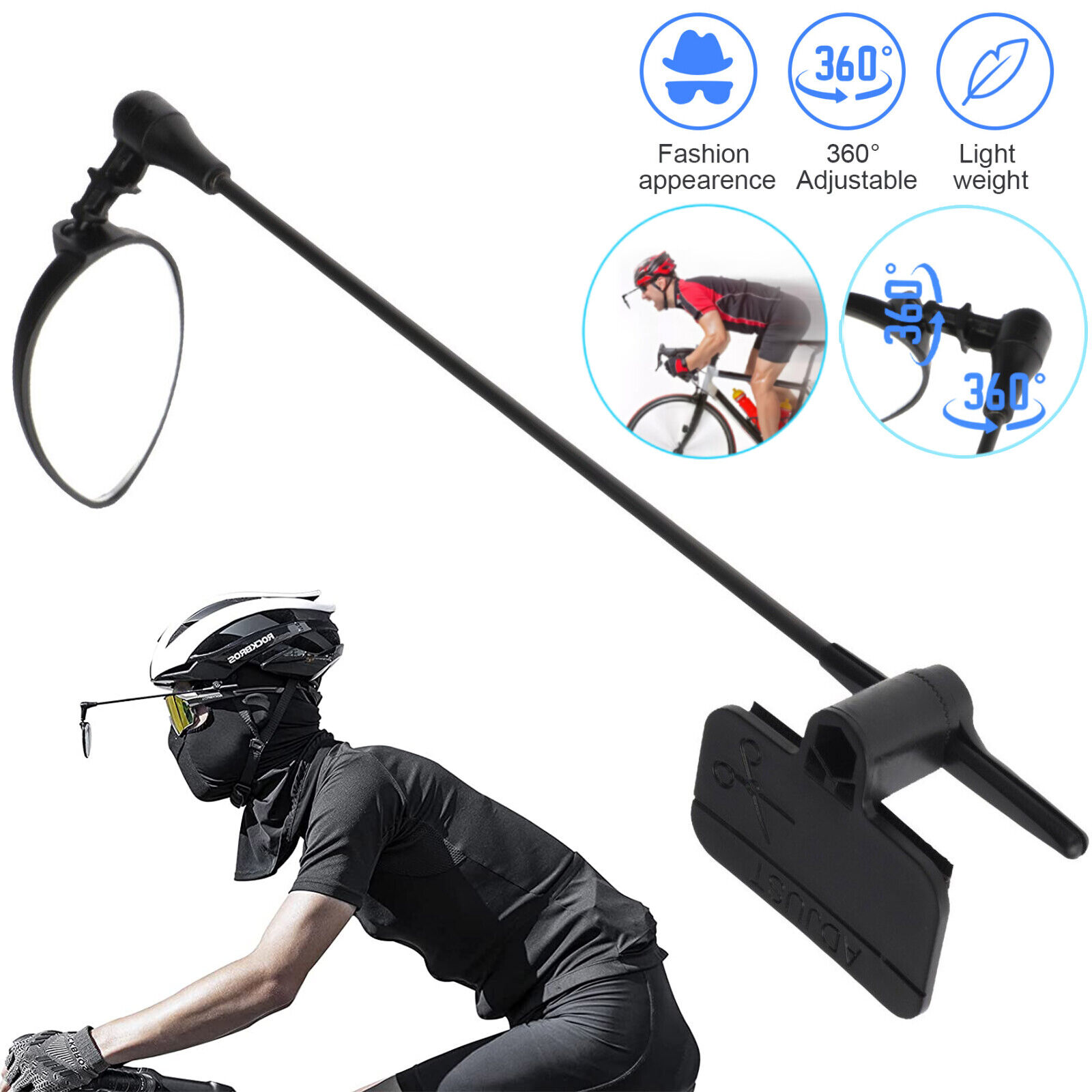 360° Adjustable Bicycle Helmet Rearview Riding Bike Safe Cycling Reflect Mirrors