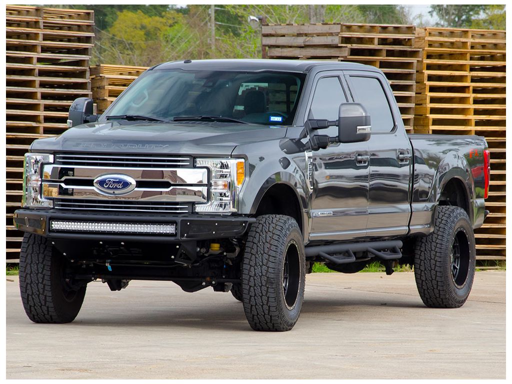 N-Fab by RealTruck Podium Lg Steps | Textured Black, Wheel-To-Wheel | Hpd1573Qc-Tx | Compatible with 2015.5-2018 Dodge Ram 1500 (Classic Model Only) Quad Cab All Beds, SRW Gas