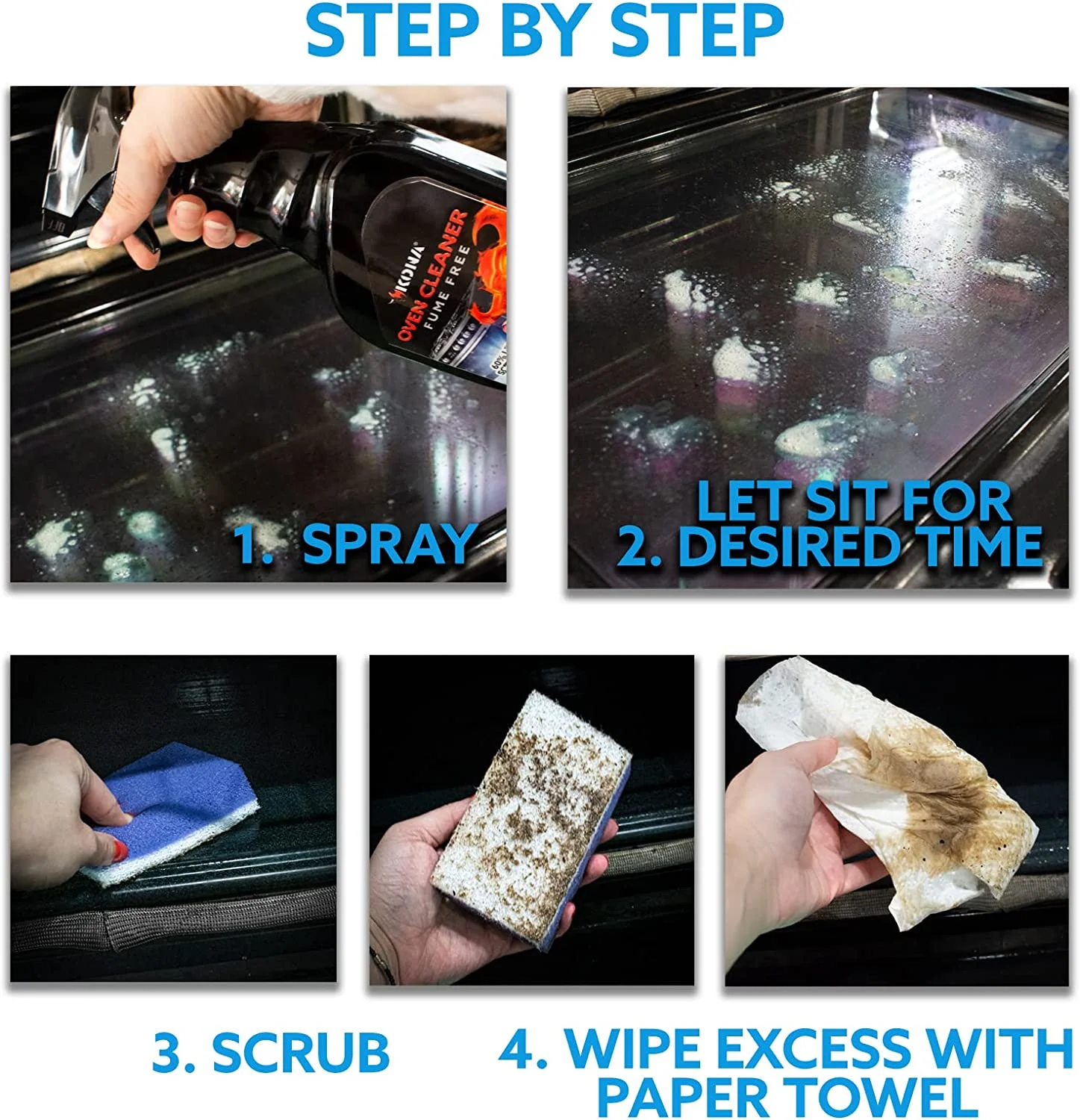 Kona Safe/Clean Oven Cleaner - Degreaser No Drip Spray, Eco Friendly, 23 oz