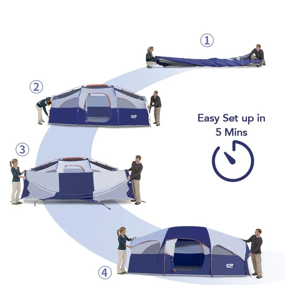 CAMPROS 8-Person Camping Tent