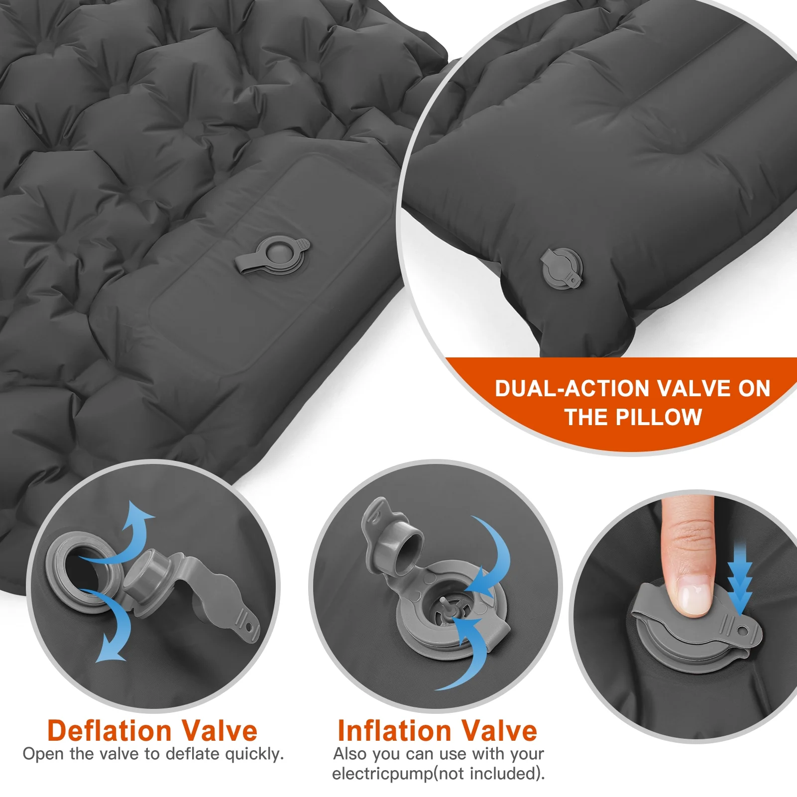 Ultralight Inflatable Camping Sleeping Pad with Built-in Pump and Pillow - Waterproof Air Mattress for Backpacking, Hiking, Tent Traveling