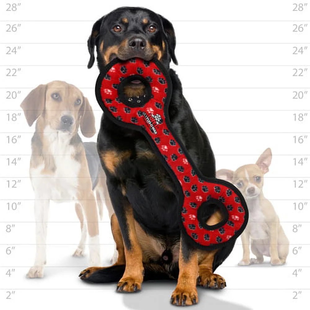Tuffy Ultimate Tug-O-War Red Paw, 2-Pack Durable Dog Toys