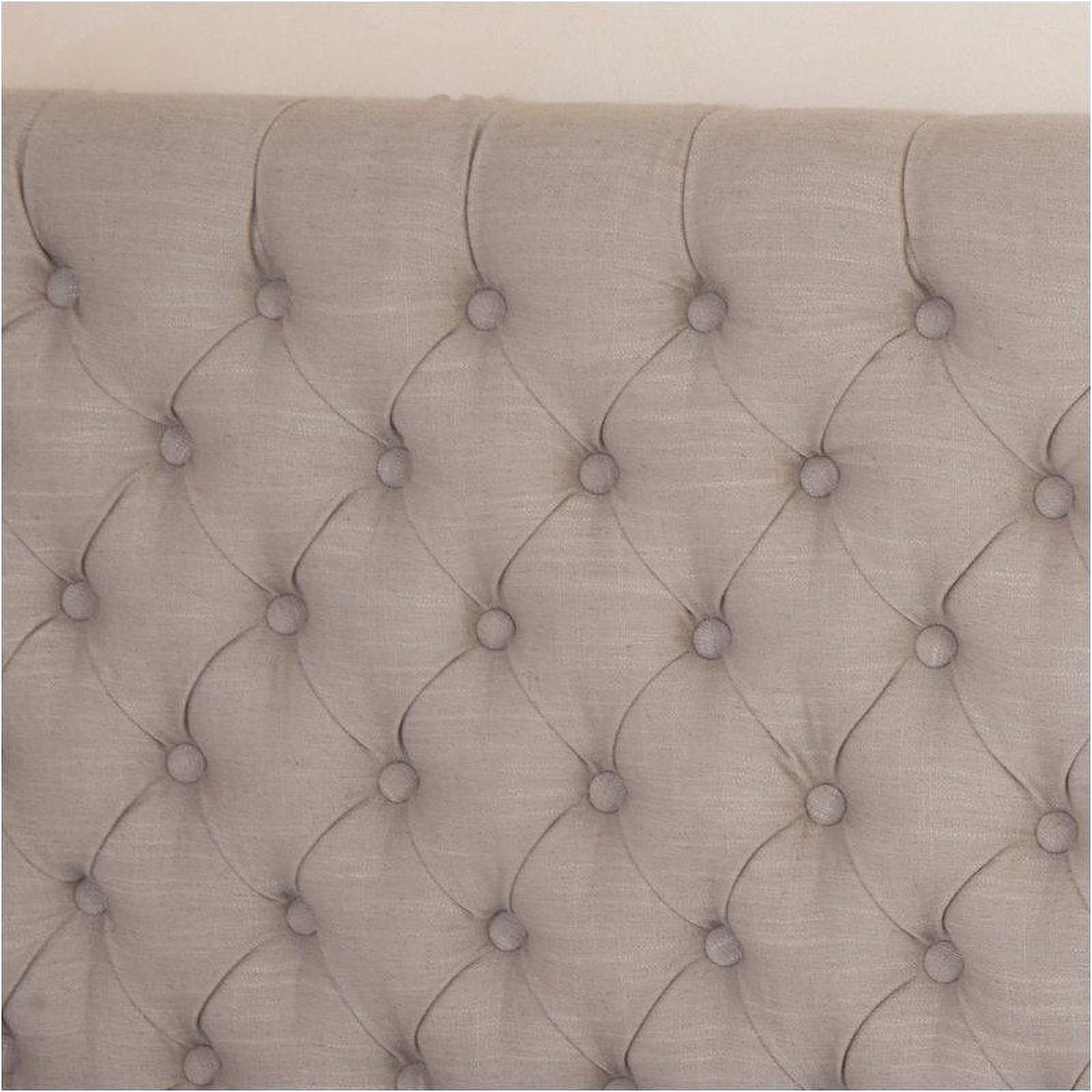 Bowery Hill Adjustable Full Queen Tufted Panel Headboard in Beige
