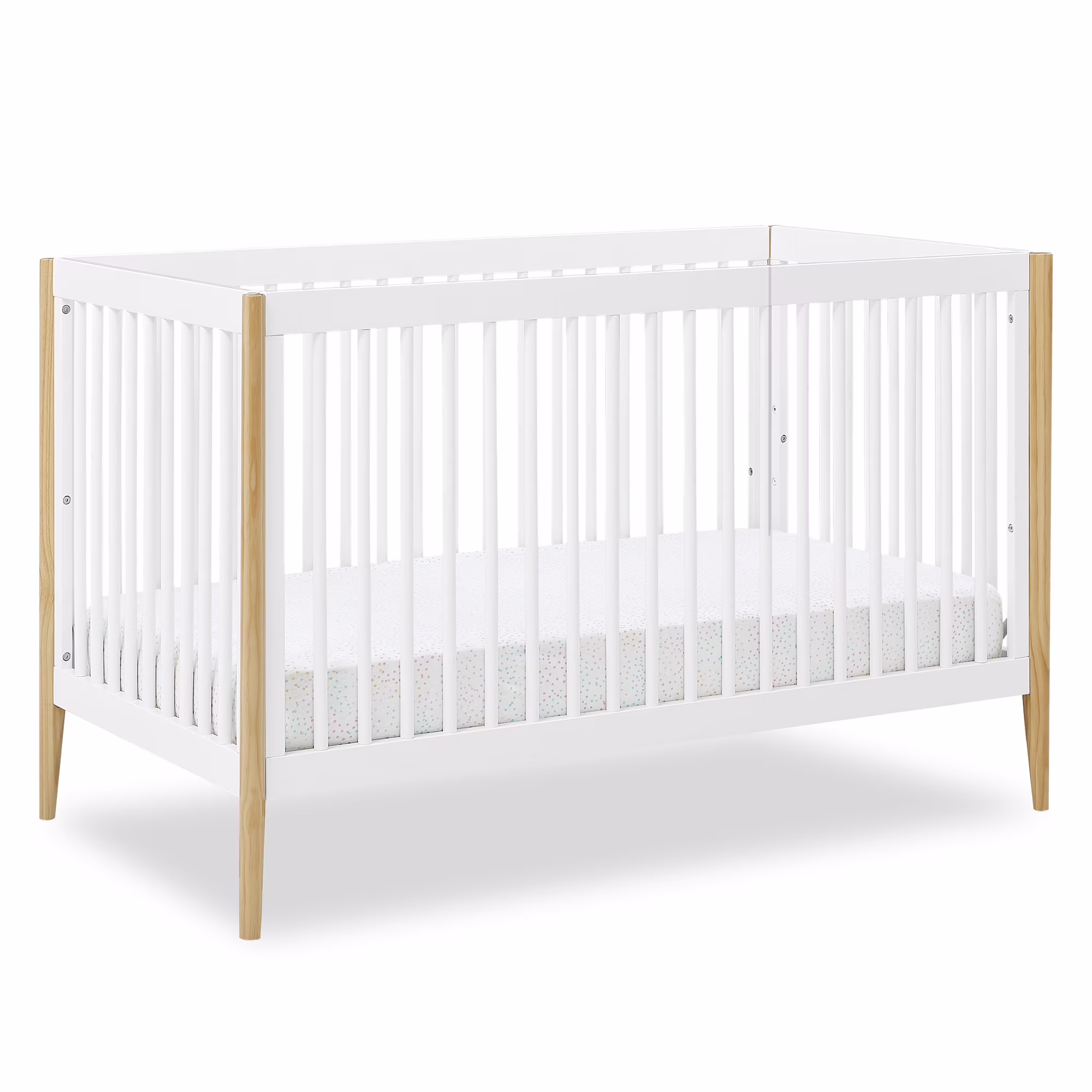 Delta Children Casey 4-in-1 Convertible Crib, Bianca White/Natural
