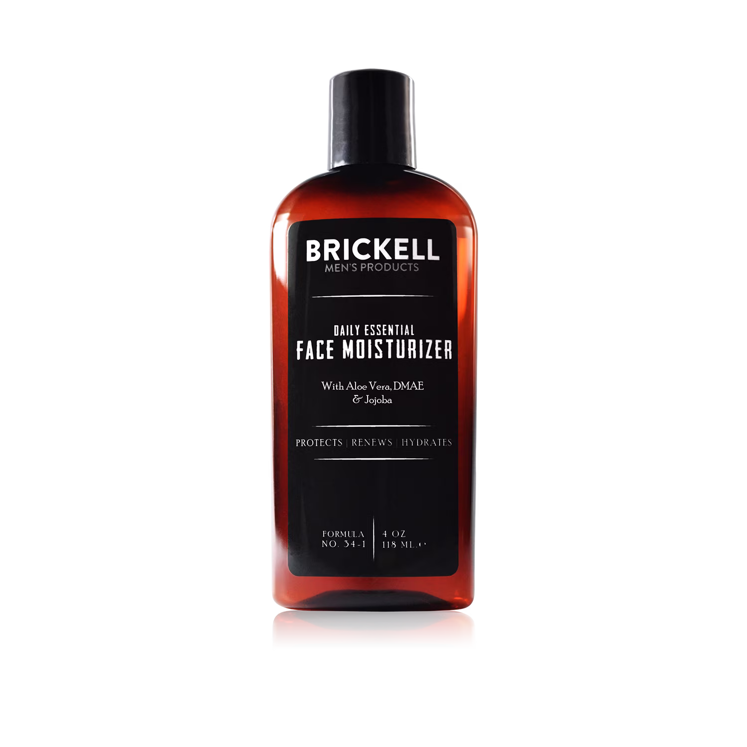 Brickell Men's Daily Essential Face Moisturizer for Men, Natural and Organic Fast-Absorbing Face Lotion with Hyaluronic Acid, Green Tea, and Jojoba, 4 oz, Scented