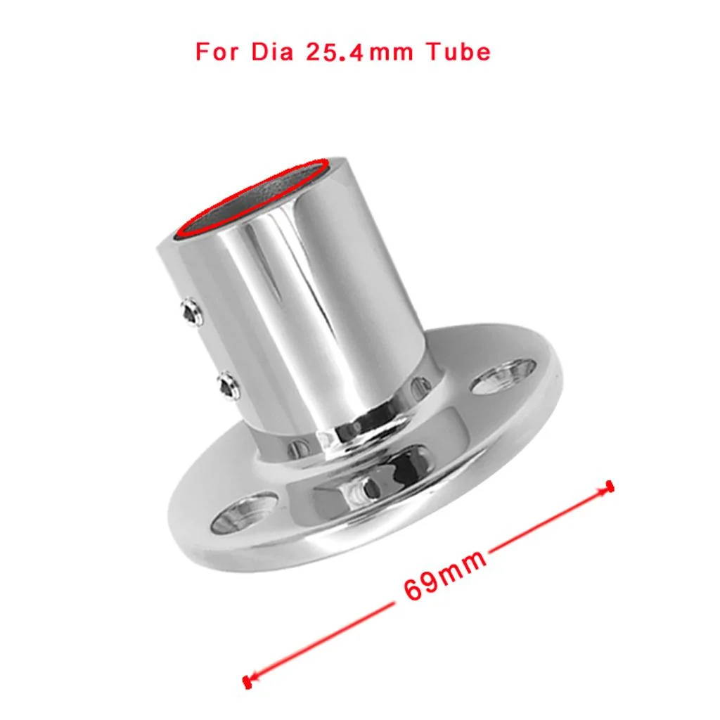 Heavy Duty Marine Boats Handrail Hand Rail Hardware Fitting 90 Degree Round Base Icnh 25mm Tube, with Screws