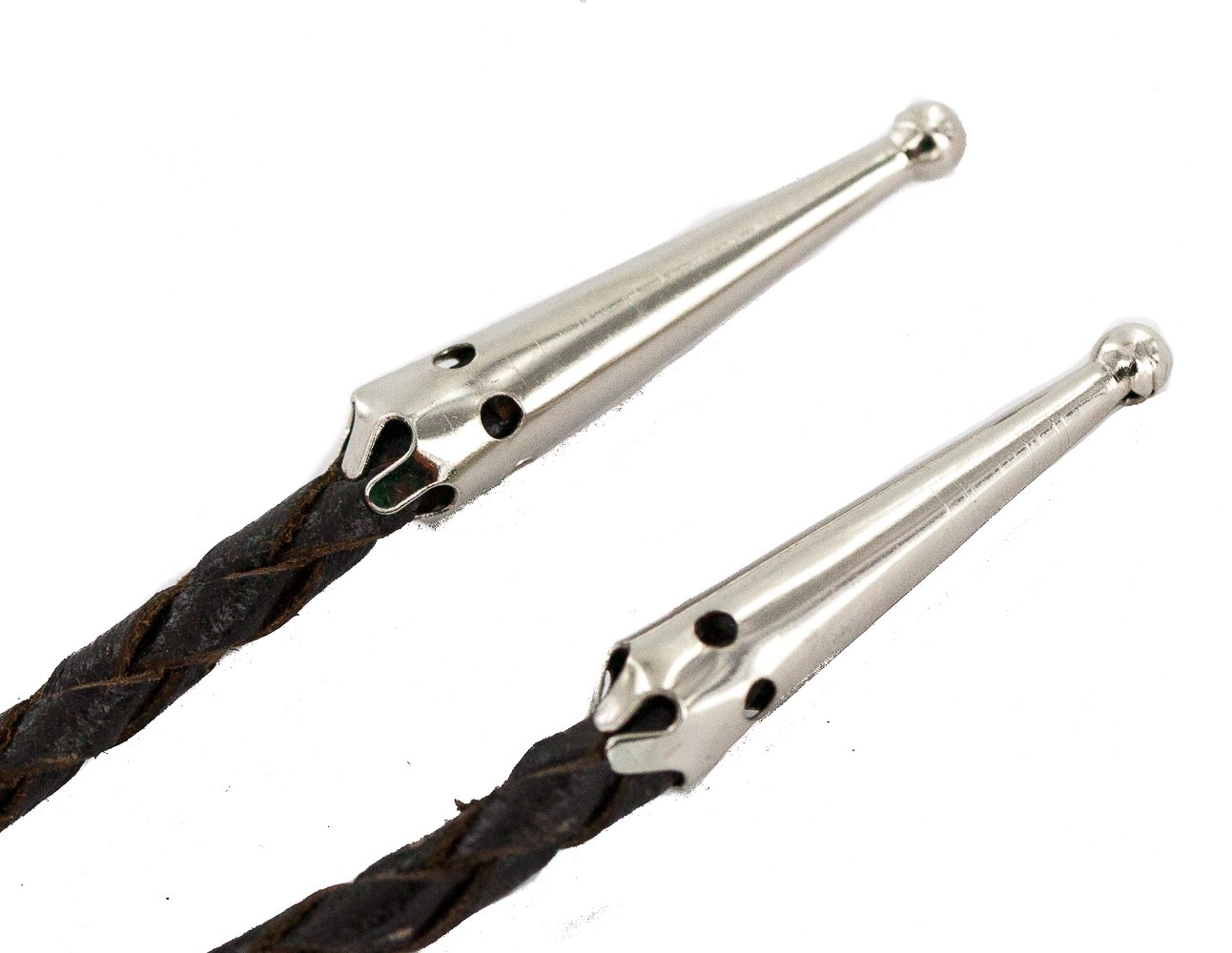 Handmade Certified Authentic Navajo Leather Pure Copper and Nickel Native American Bolo Tie