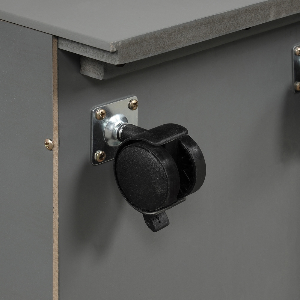 Twin over Full Exquisite Design Loft Bed with Cabinet Grey