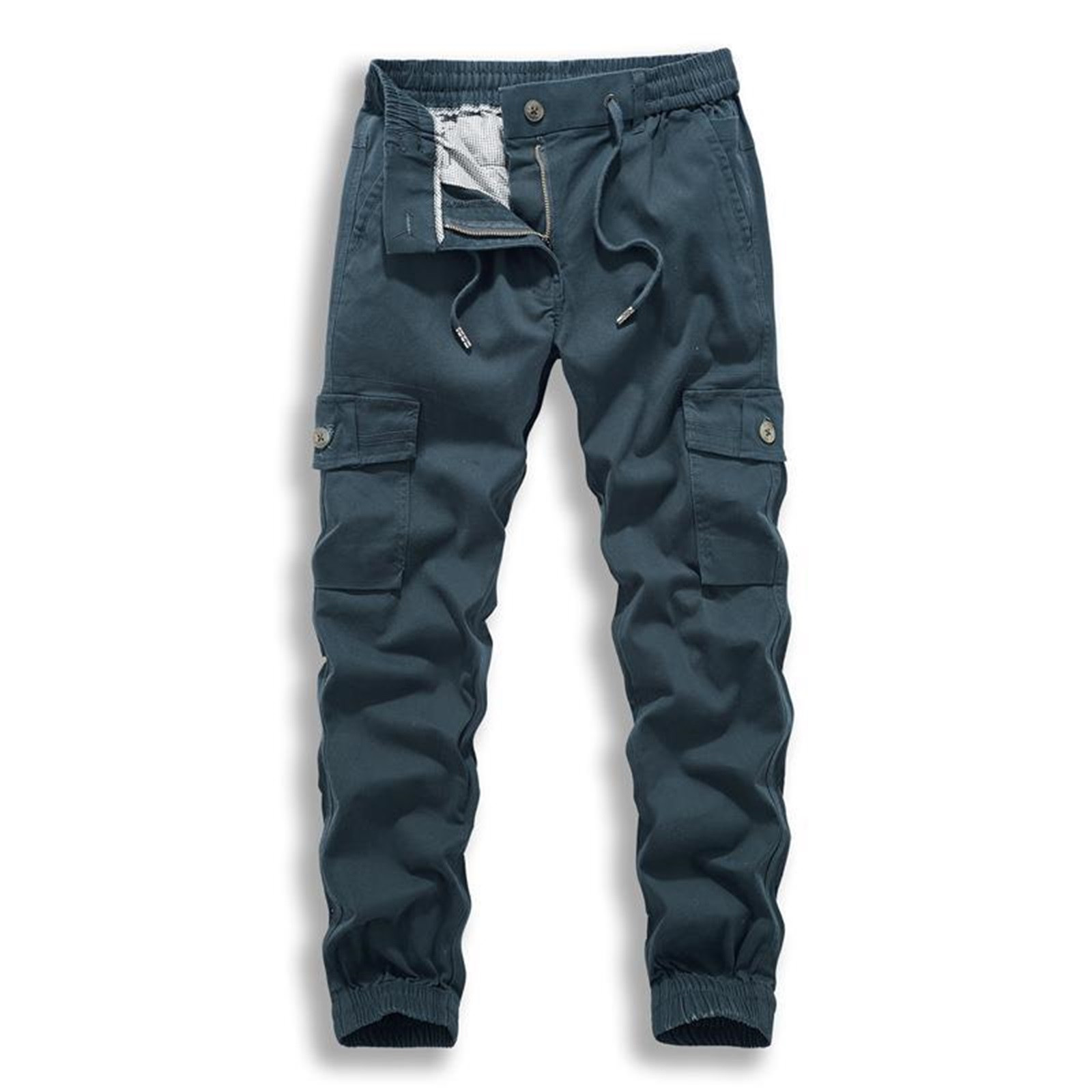 PMUYBHF Mens Cargo Pants Slim fit Stretch Men's Cargo Pants Cotton Casual Work Pant Lightweight Jogger Pant Outdoor Hiking Sweatpants Trousers L Cargo Sweatpants for Men Tall