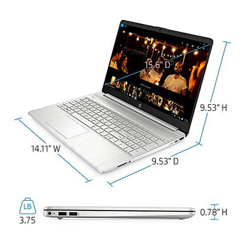 Newest HP 15 Business Laptop, AMD Ryzen 5 5500U, 15.6'' FHD Display, 32GB RAM, 1TB SSD, Wi-Fi 5, Bluetooth, Webcam, Windows 10 Pro | 32GB Tela USB Card, Silver, 15-ef2127wm