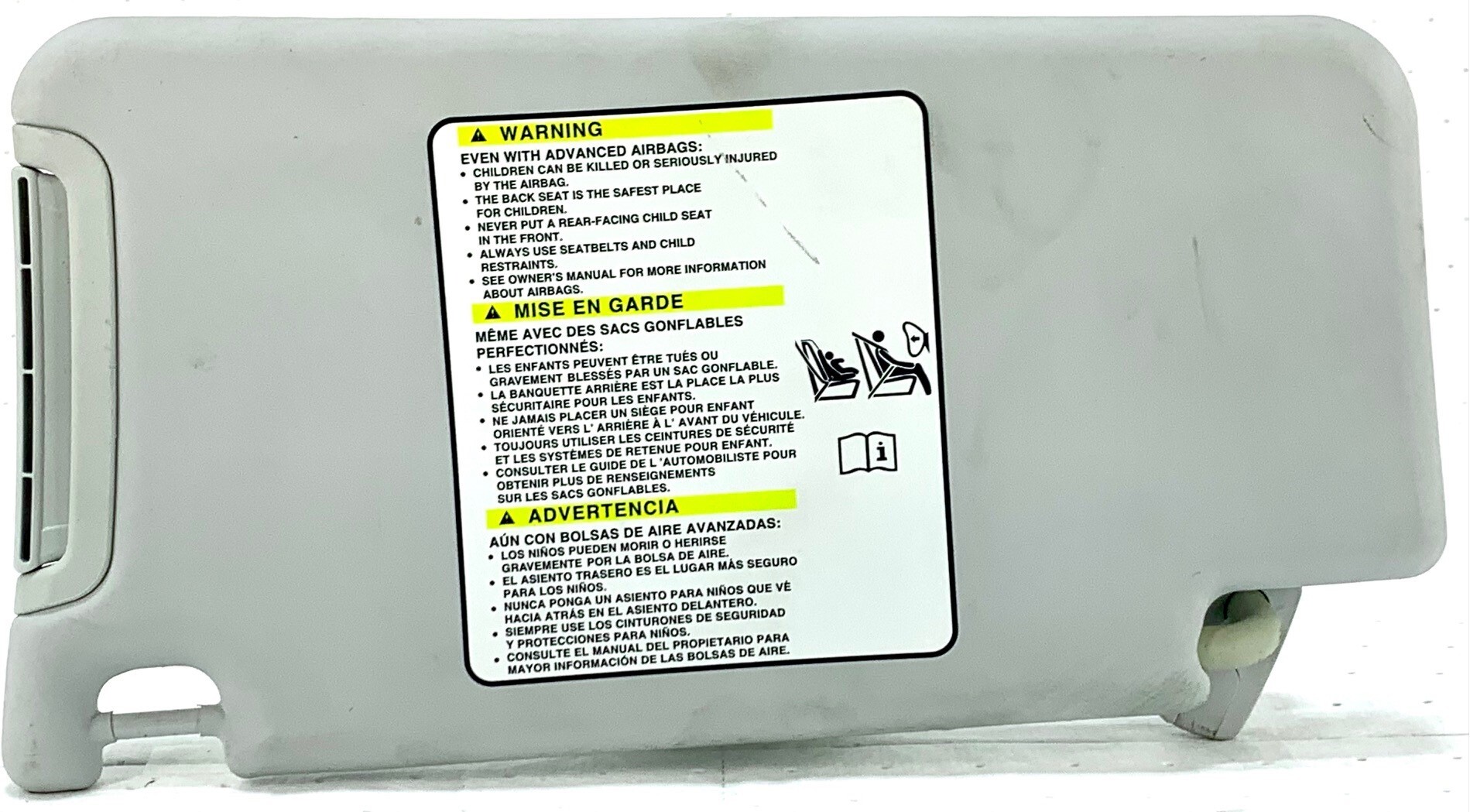 Pre-Owned 2015-2022 Jeep Renegade Passenger RH Interior Sun Visor Illuminated Gray OEM (Good)