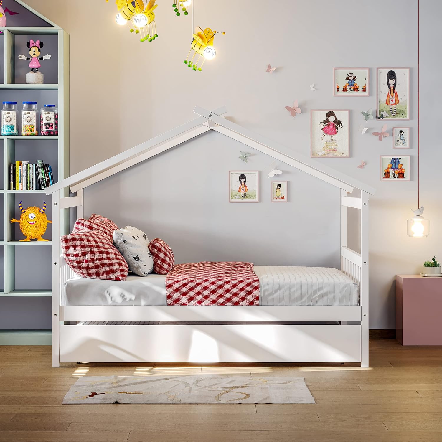 Full House Bed Frame With Trundle House Platform Beds For Kids