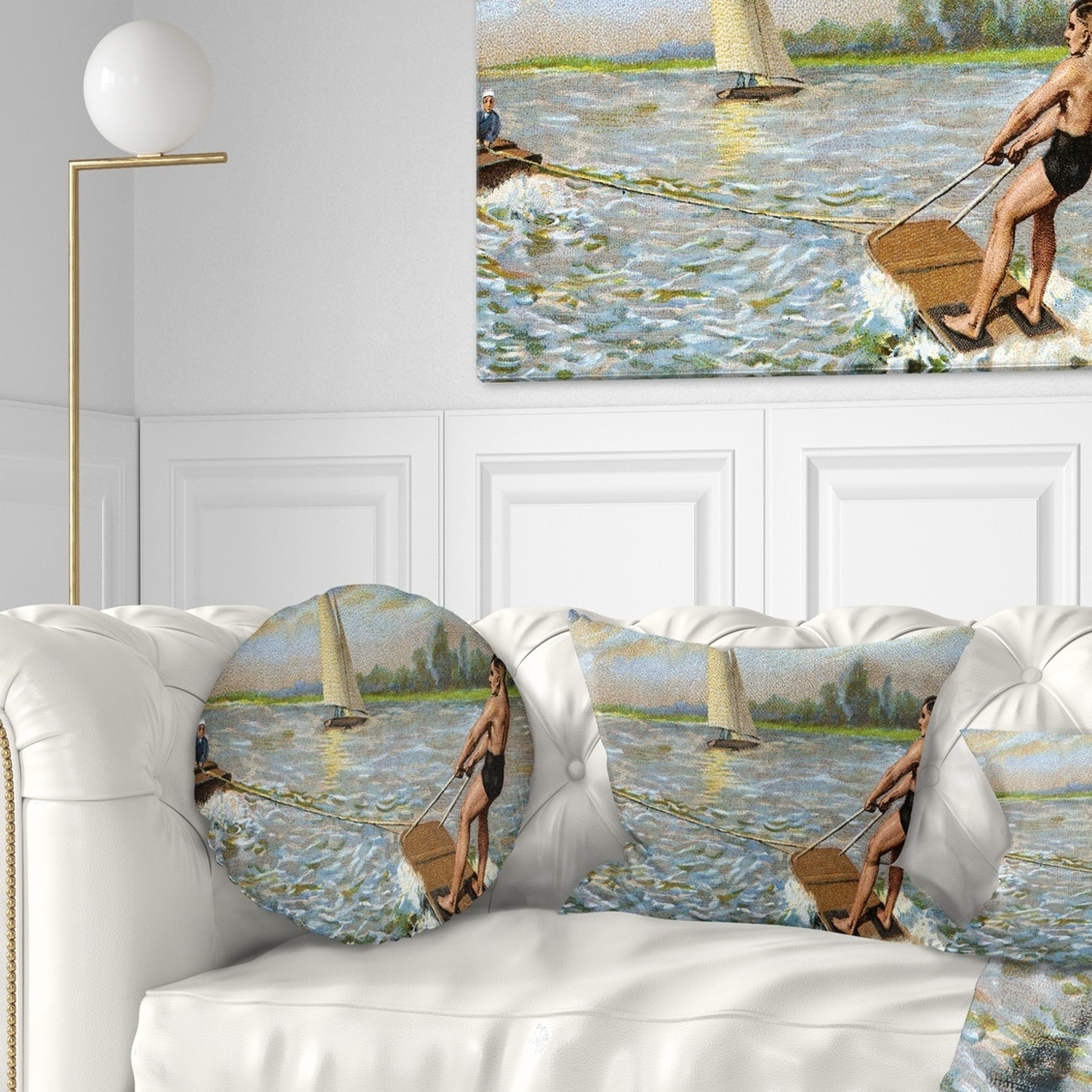 DESIGN ART Designart 'Water Skiing' Photography Throw Pillow 18 in. x 18 in. Medium