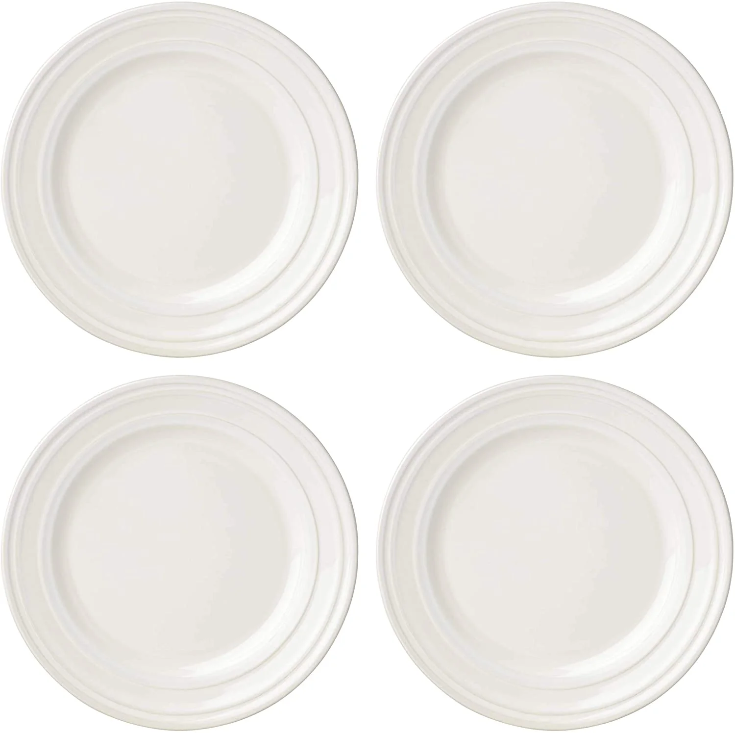 Kate Spade Sculpted Stripe 4-Piece Accent Plate Set, 6.15 LB, White