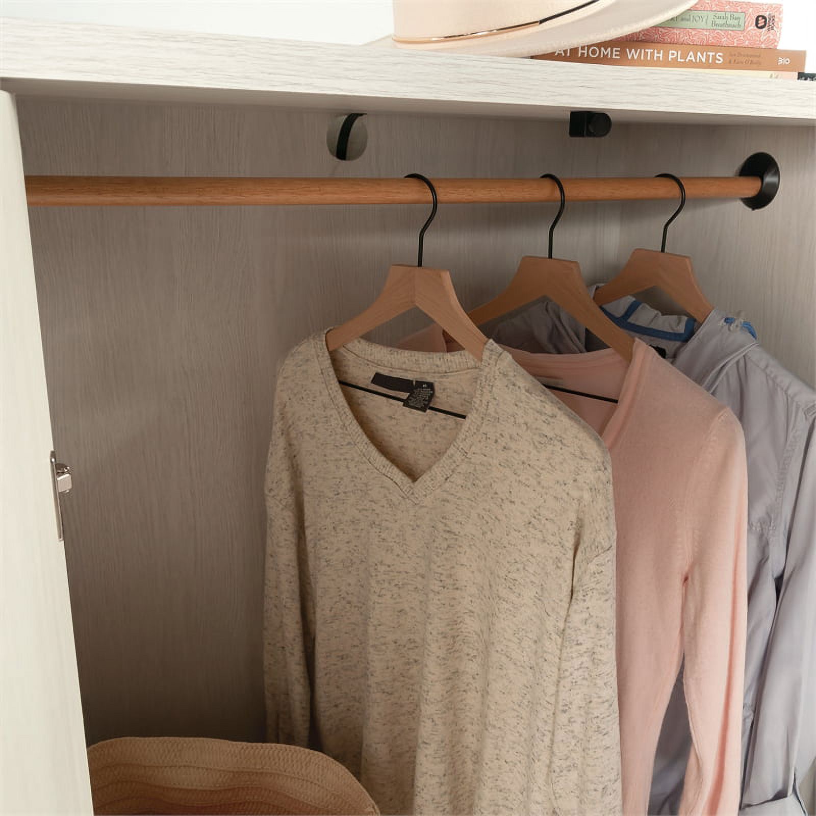 Sauder Dover Edge Bedroom Armoire with Drawer, Glacier Oak Finish