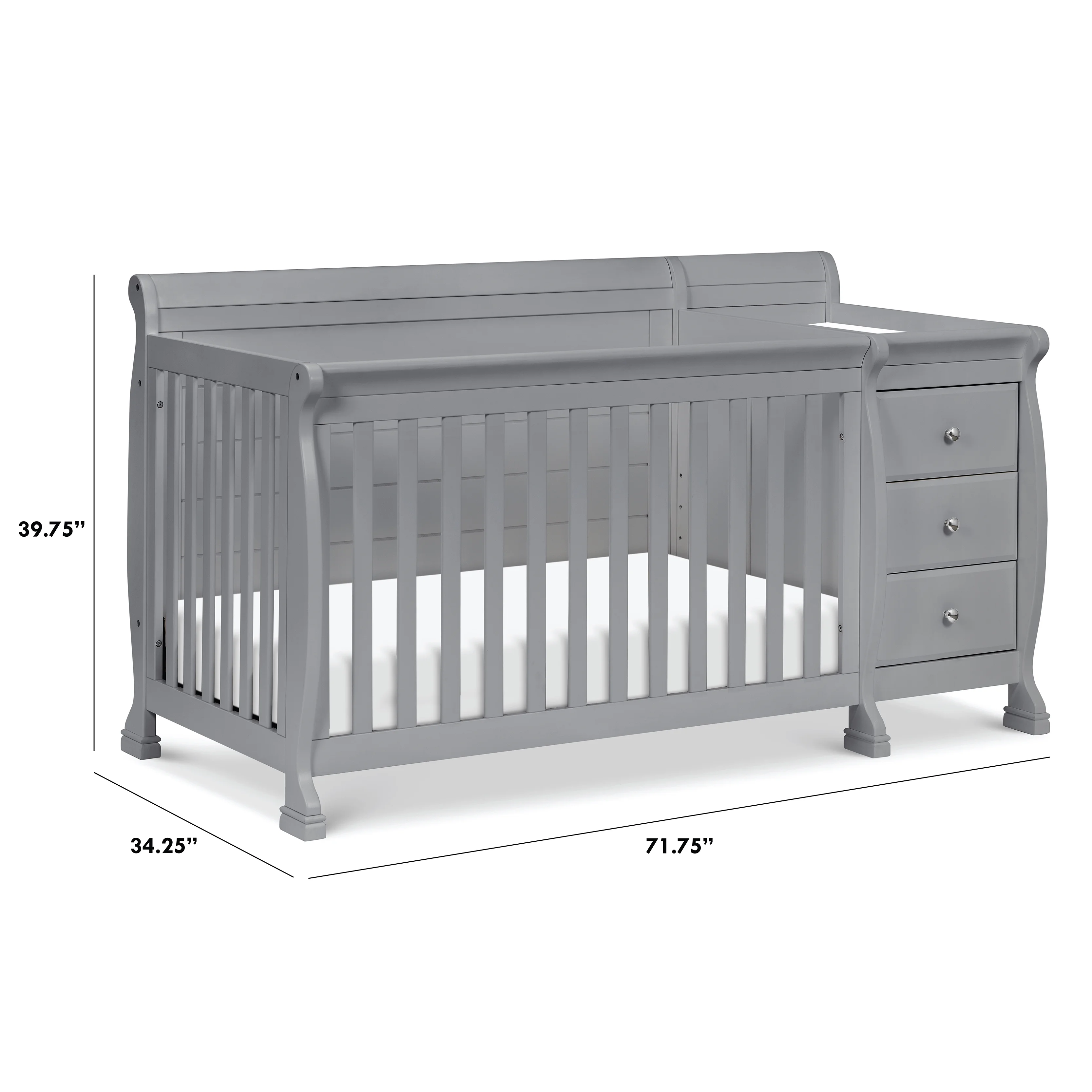 DaVinci Kalani 4-in-1 Convertible Crib & Changer in Grey