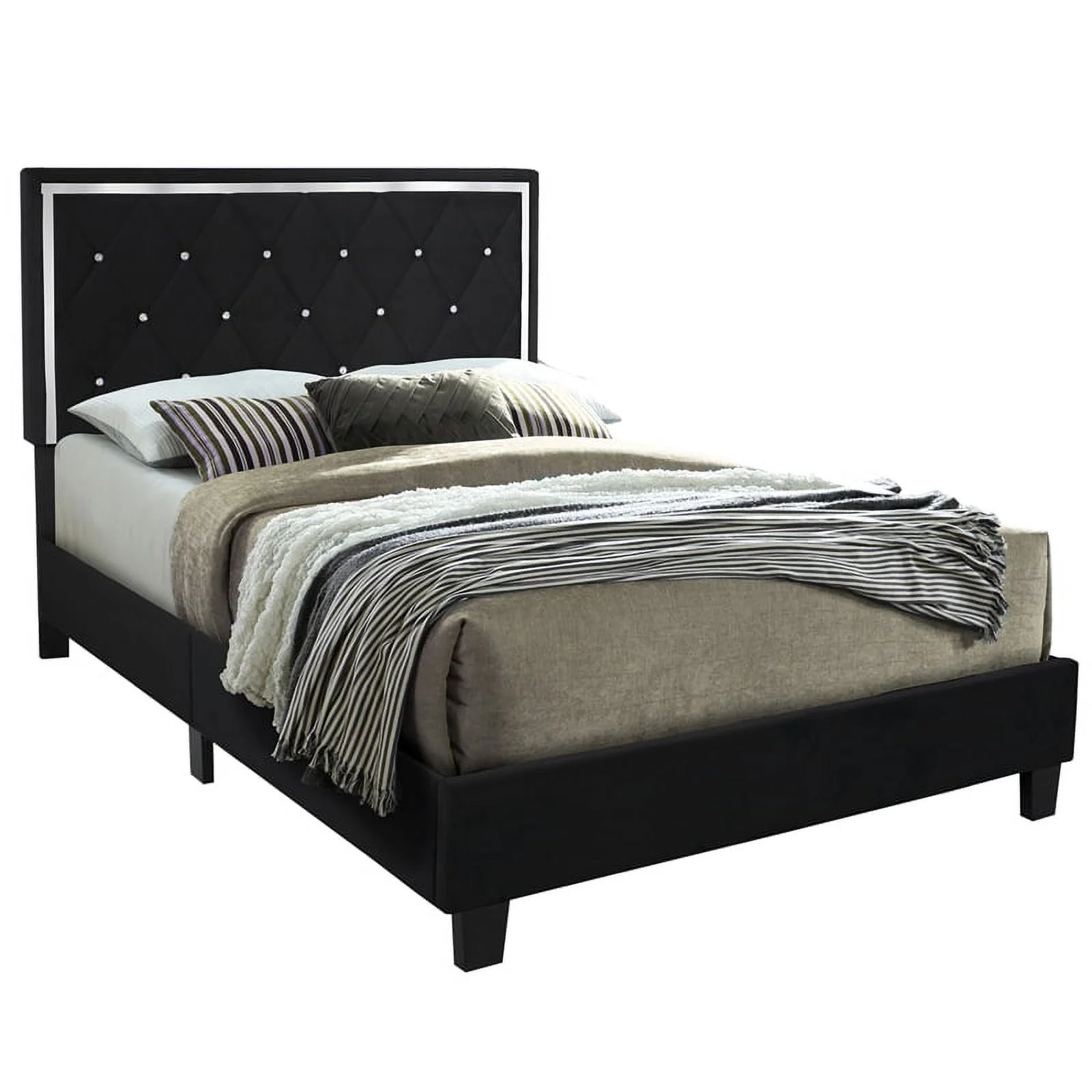 Home Square 3-Piece Set with Queen Bed Tall Chest Wardrobe & 2-Drawer Nightstand