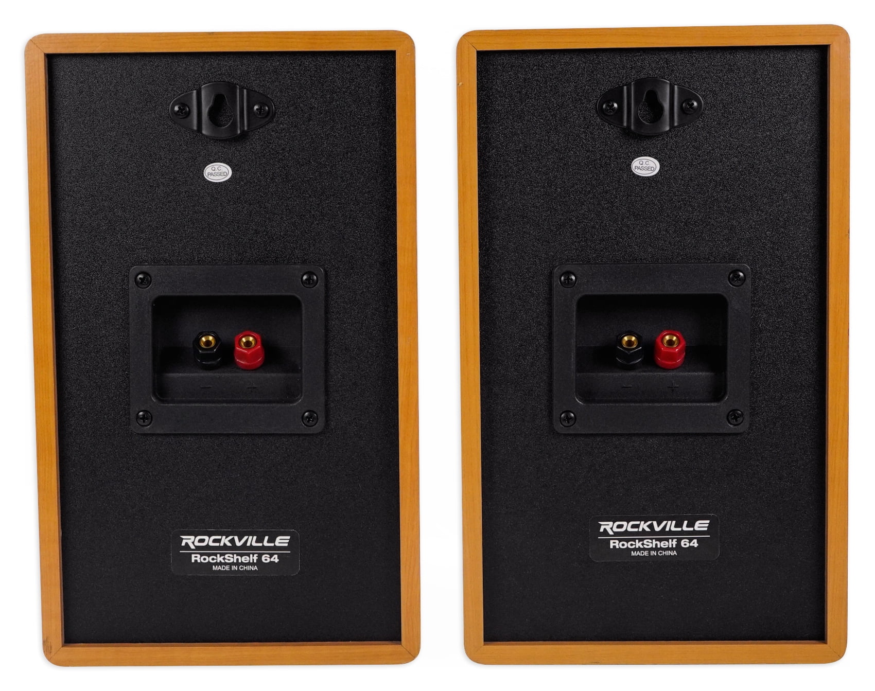 (2) Rockville RockShelf 68C 400w Wood 6.5 inch Home Theater Bookshelf Speakers/8 Ohm