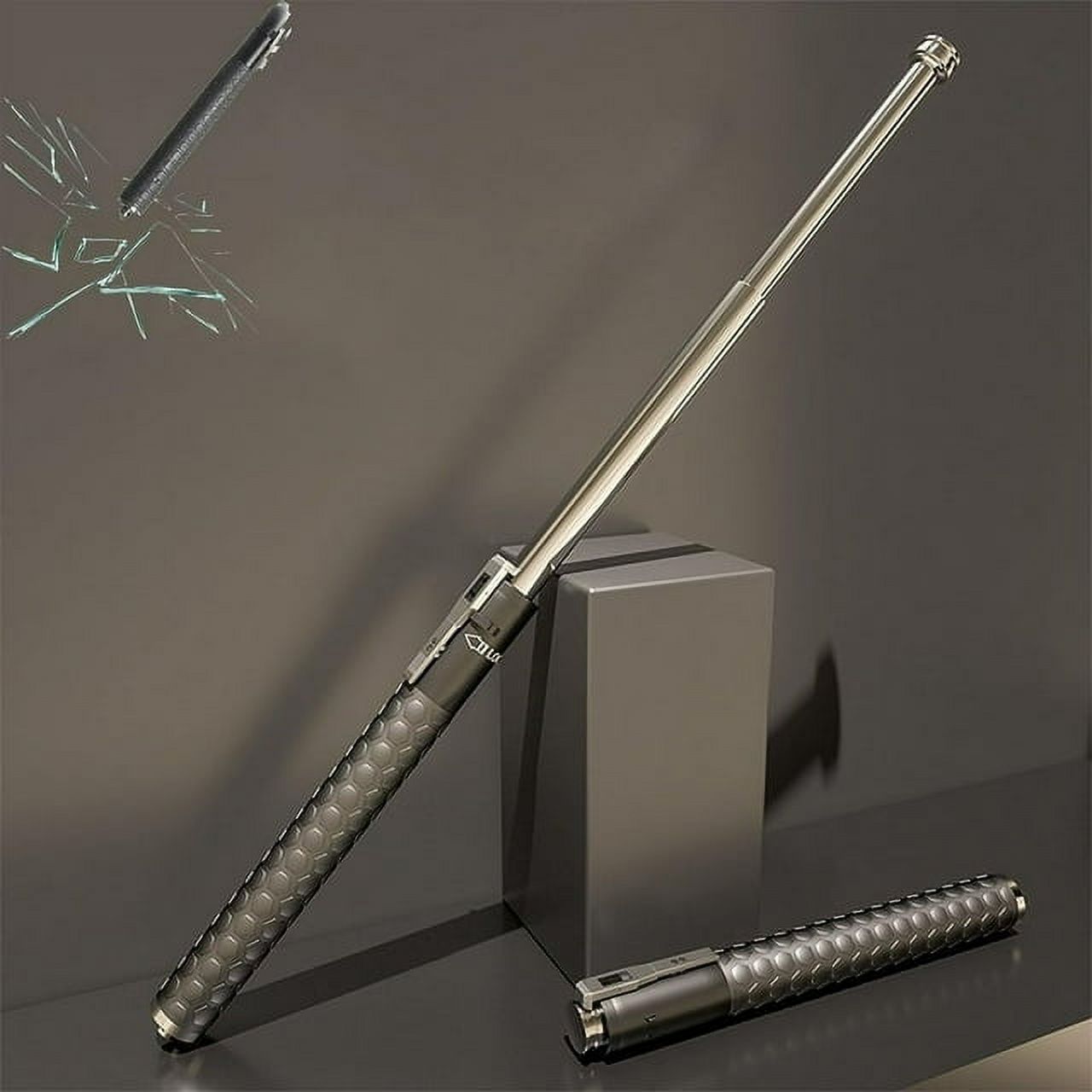 PANGJIGUIBA 2024New Enhanced Automatic Retractable Hiking Stick Auto Pop-up Enhanced Retractable Multi-Tool Walking Hiking Stick 3 Sections Trekking Poles with Sleeves and Tail Ropes Non-Sl