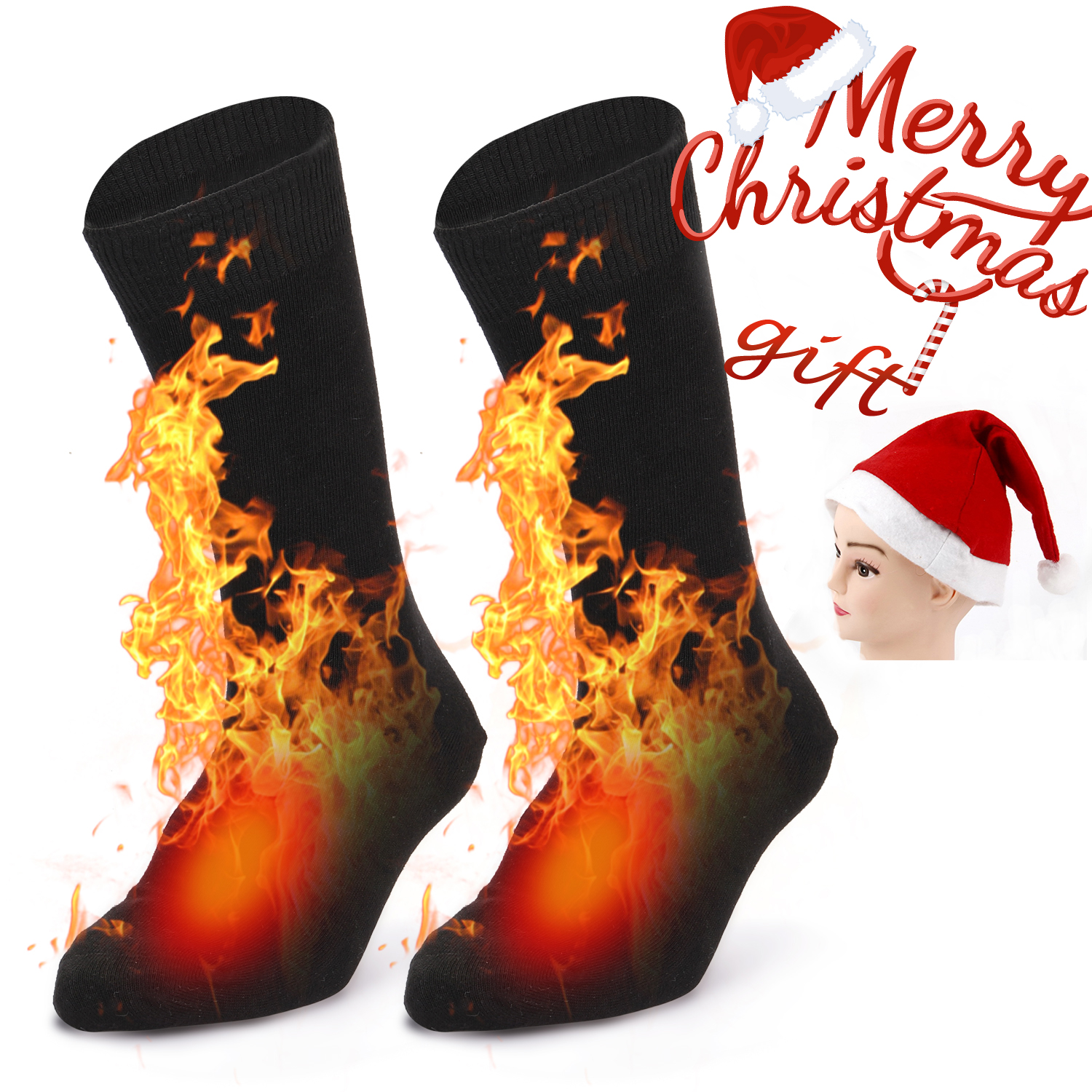Electric Heated Socks Battery Powered Cold Weather Heat Socks for Men and Women Outdoor Riding Camping Hiking Motorcycle Warm Winter Socks